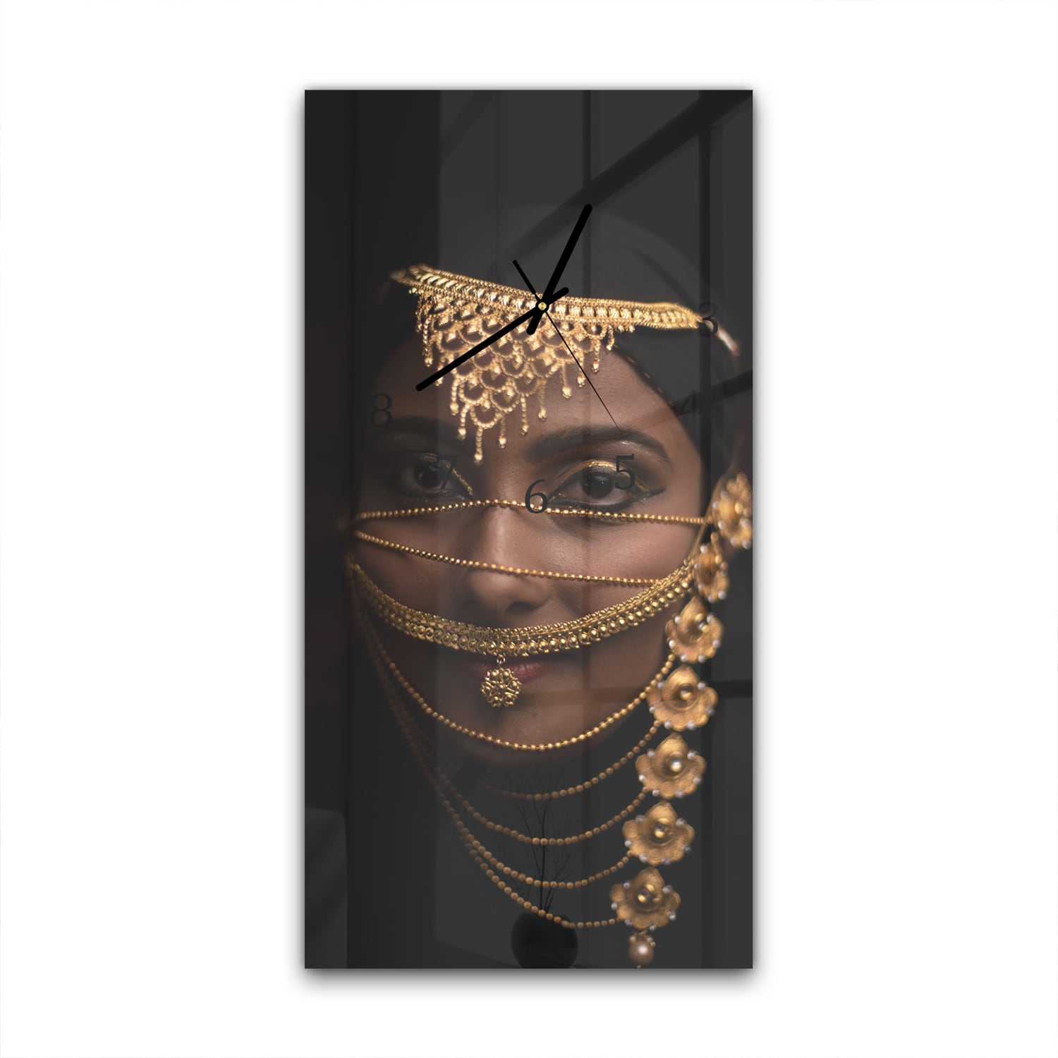 Wanduhr 30x60 - Östliche Eleganz in Gold