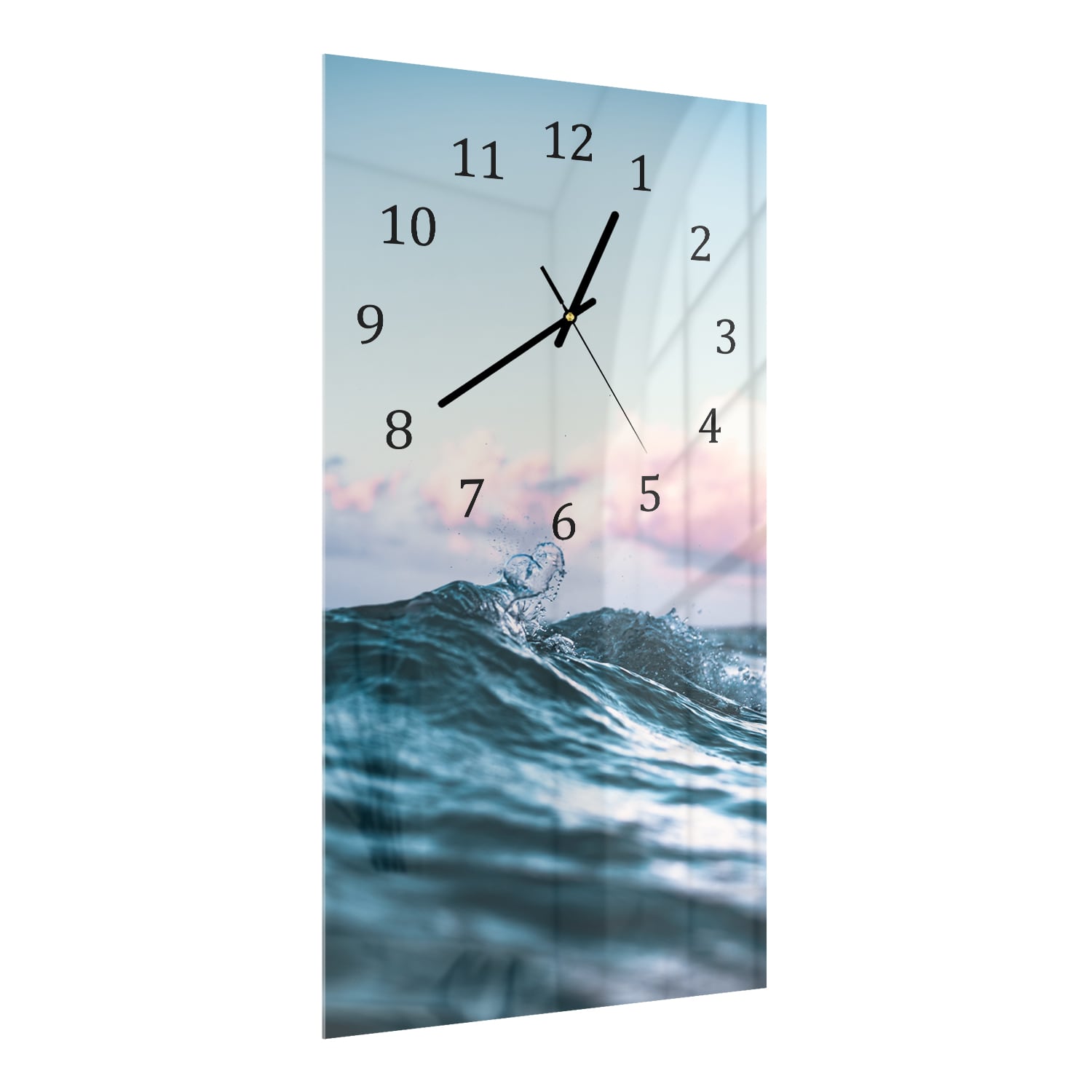 Wanduhr 30x60 - Brechende Wellen