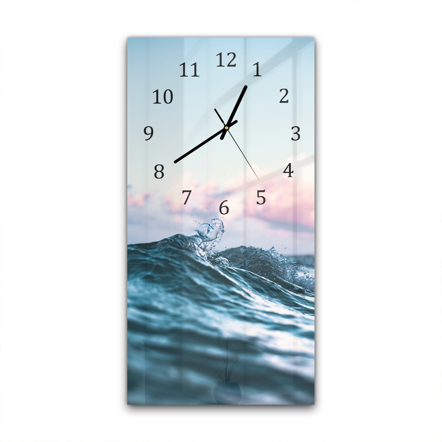 Wanduhr 30x60 - Brechende Wellen