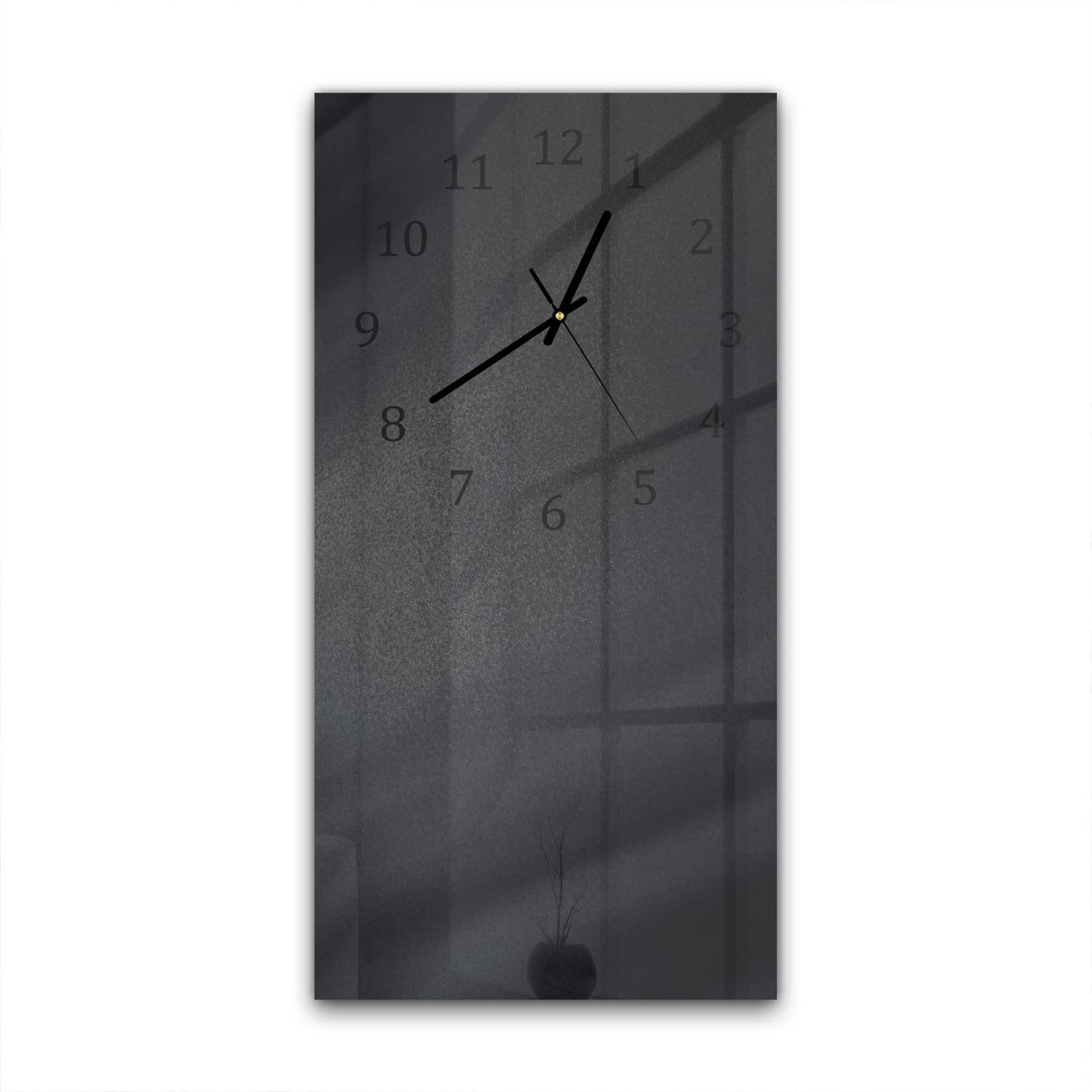 Wanduhr 30x60 - Schwarzer Stoff