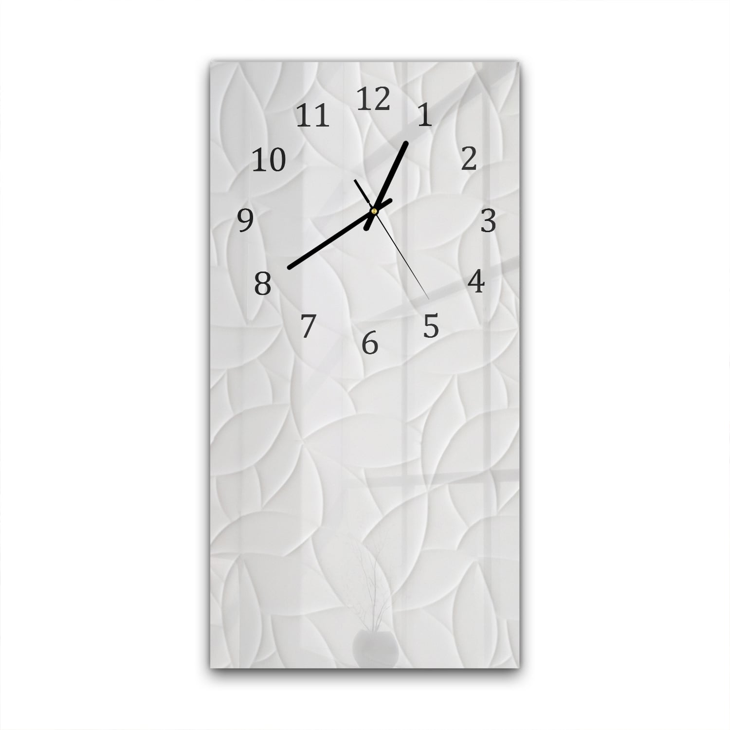 Wanduhr 30x60 - Blatt-Textur auf Fliesen
