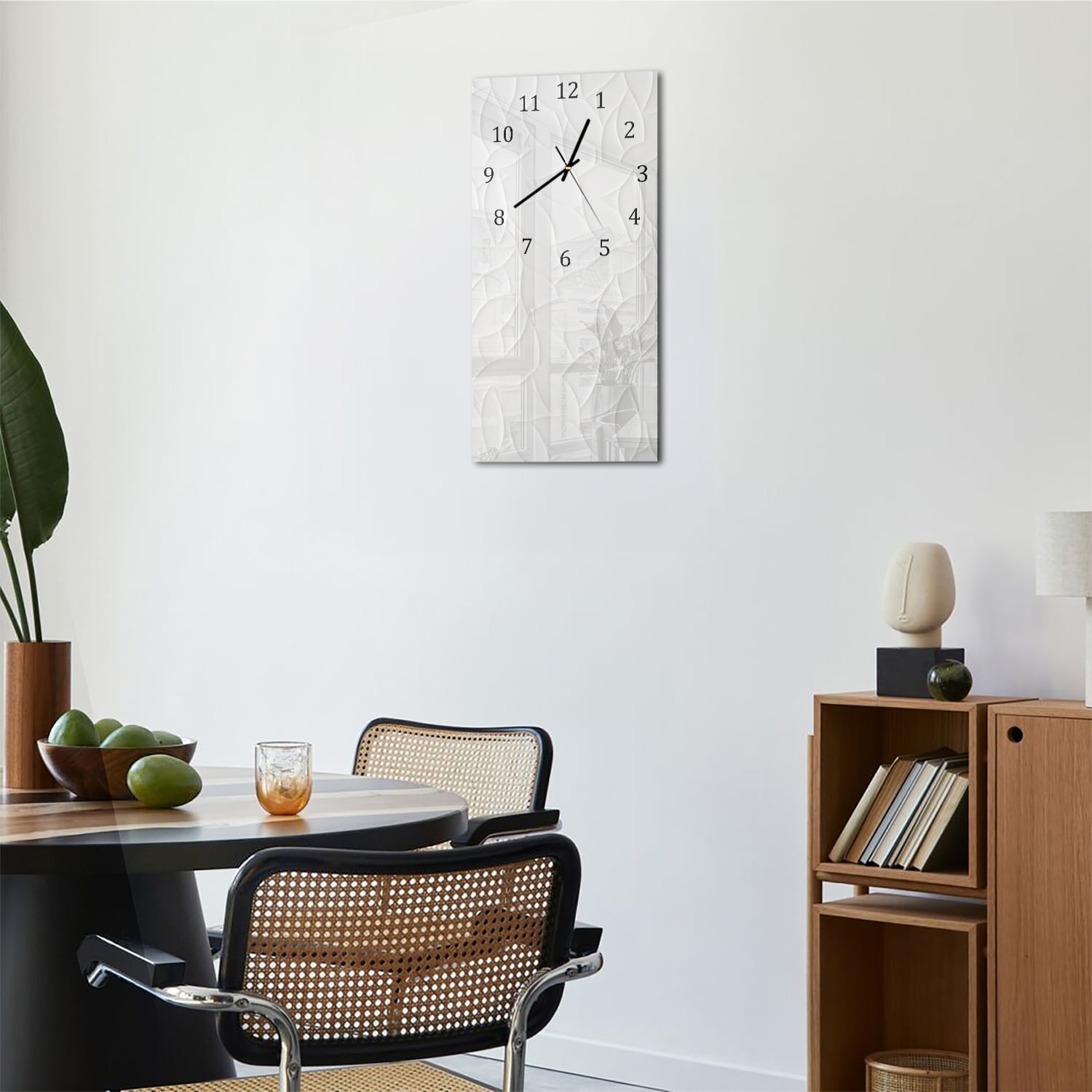 Wanduhr 30x60 - Blatt-Textur auf Fliesen