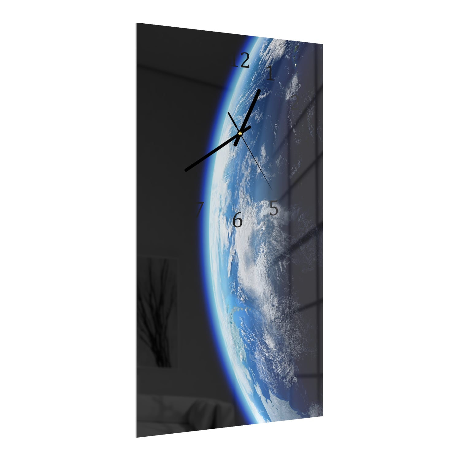 Wanduhr 30x60 - Planet Erde