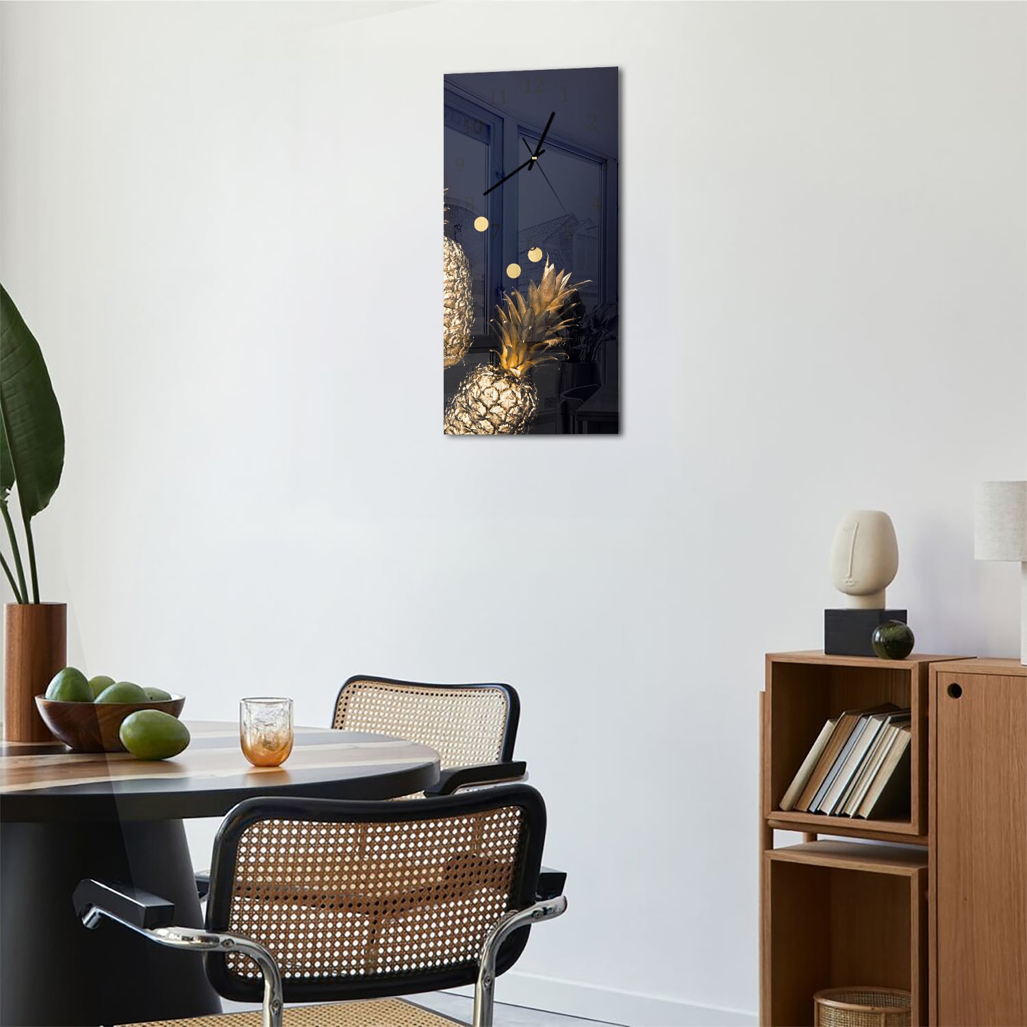 Wanduhr 30x60 - Tropischer Luxus in Gold