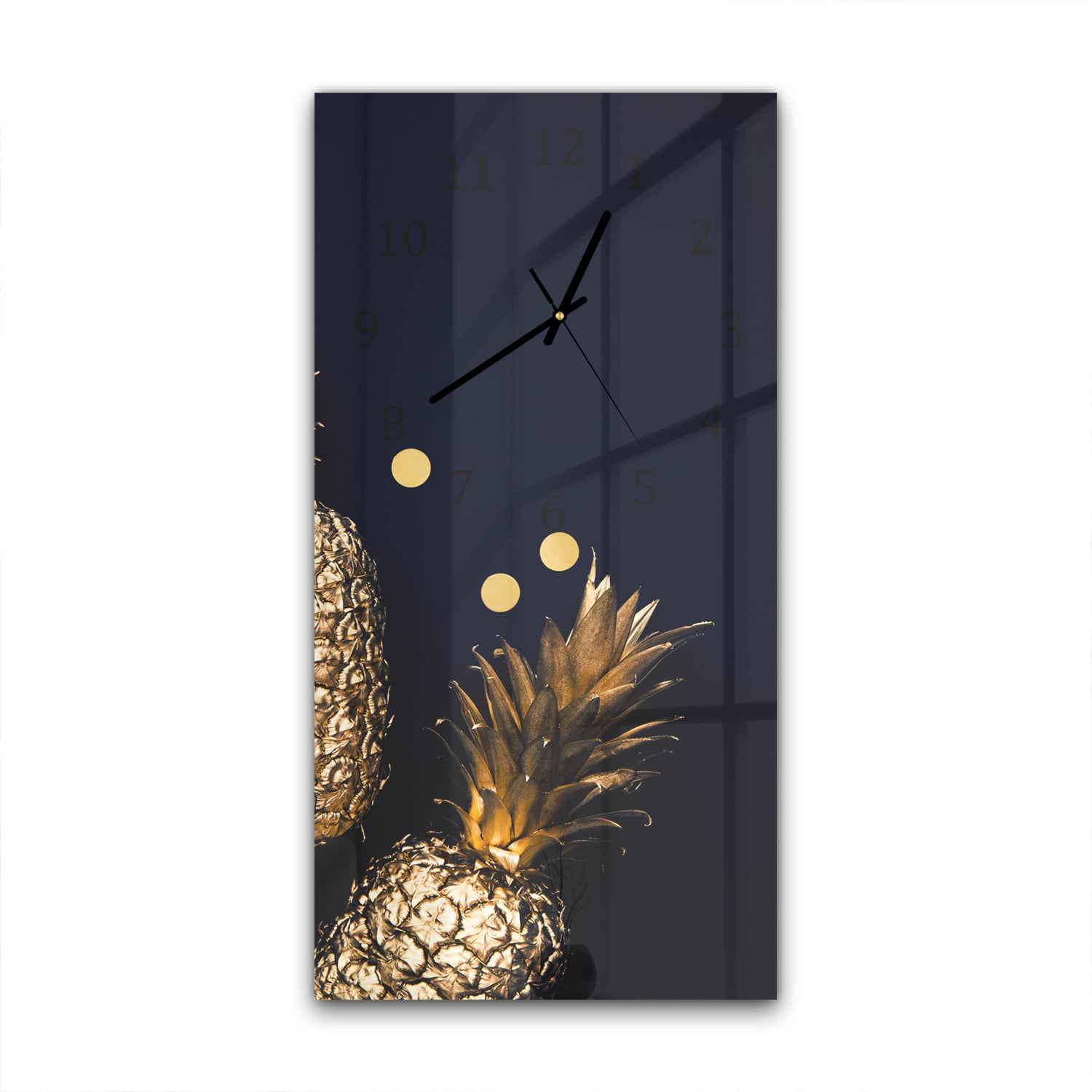 Wanduhr 30x60 - Tropischer Luxus in Gold