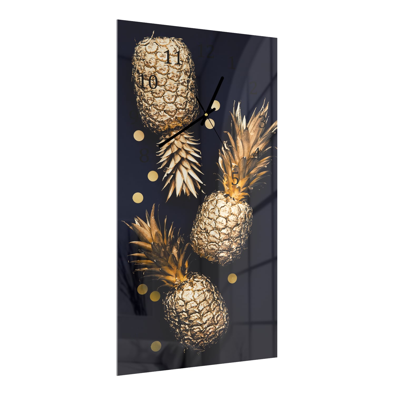 Wanduhr 30x60 - Goldene Ananas