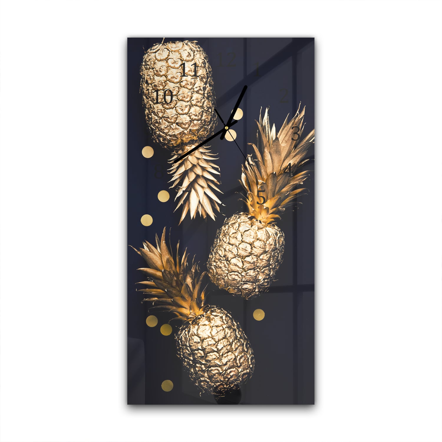 Wanduhr 30x60 - Goldene Ananas