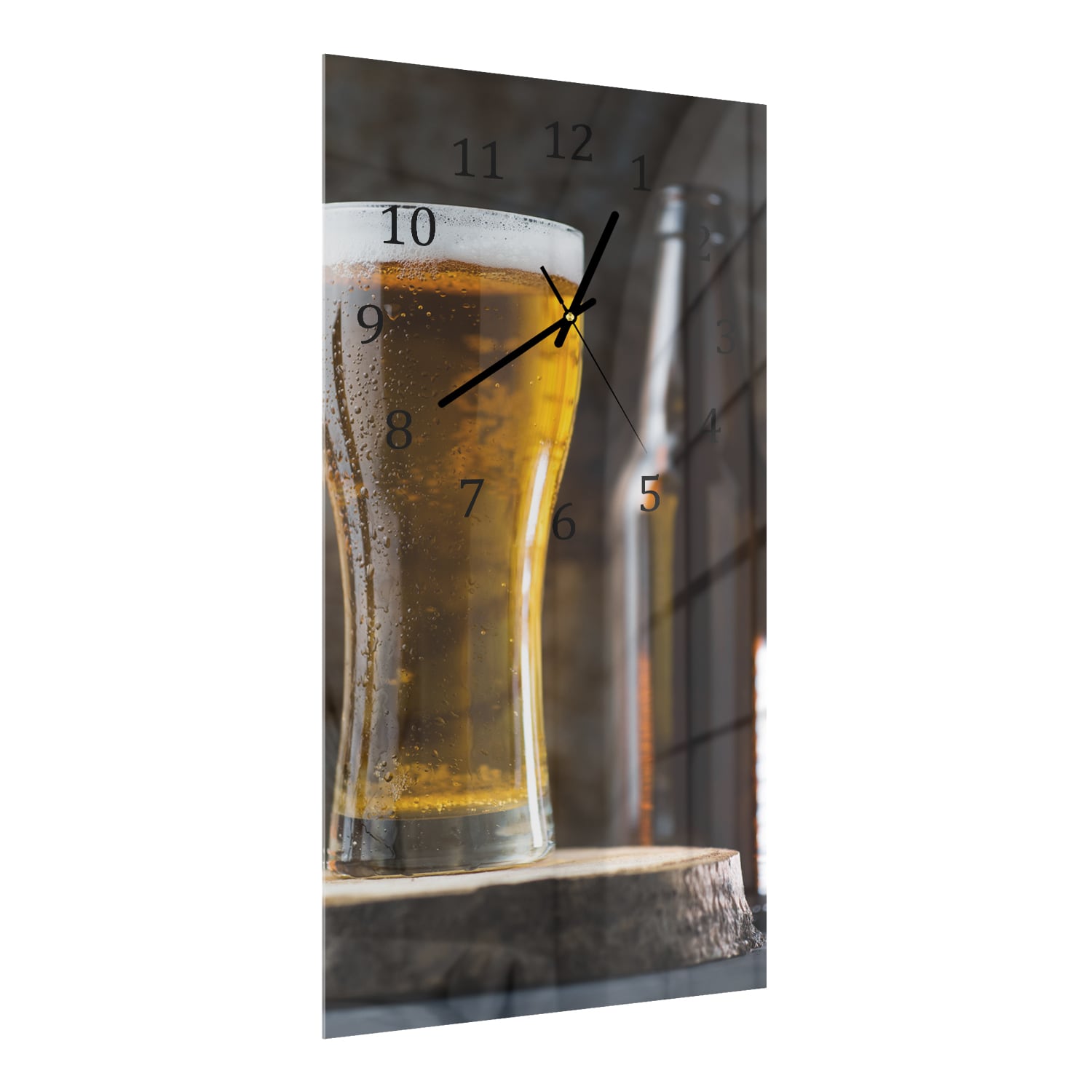 Wanduhr 30x60 - Kalte Tasse Bier