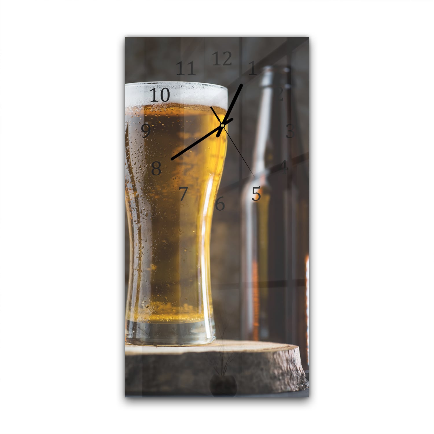 Wanduhr 30x60 - Kalte Tasse Bier