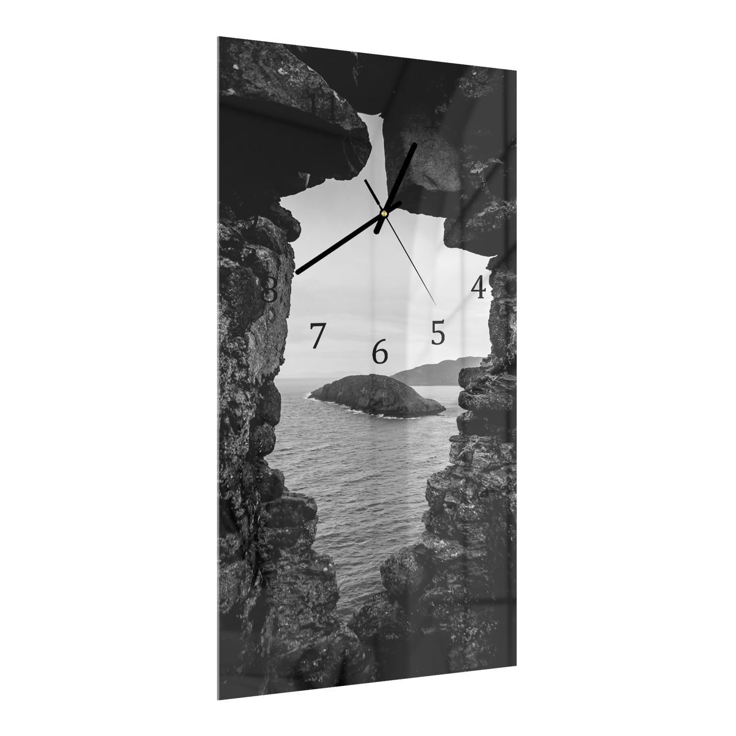 Wanduhr 30x60 - Meerblick von den Felsen