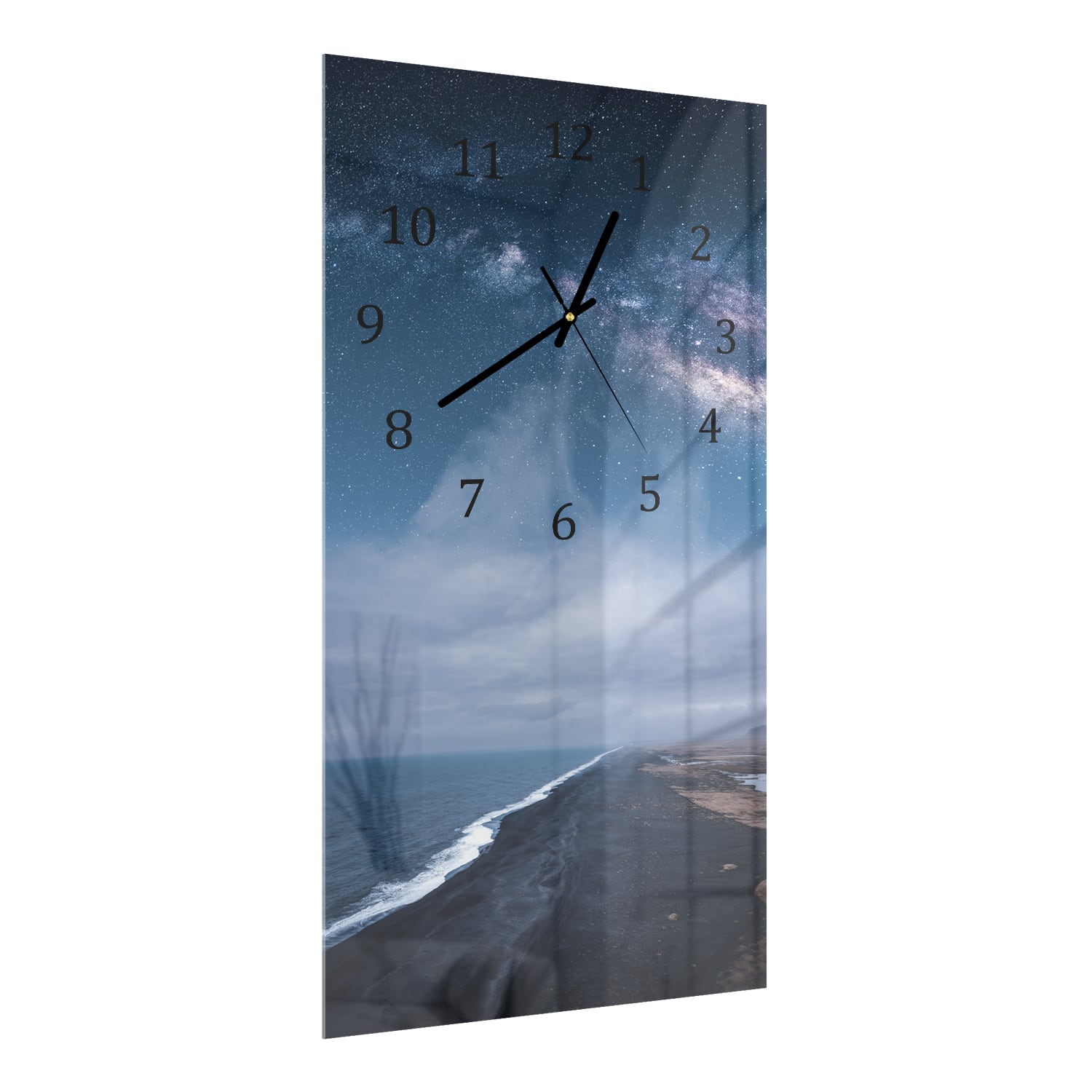 Wanduhr 30x60 - Milchstraße über dem Strand