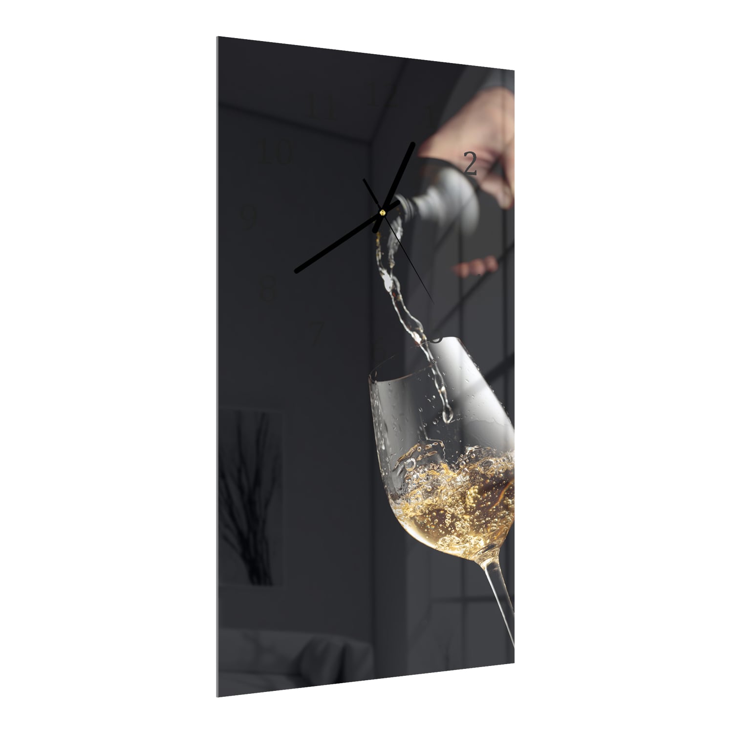 Wanduhr 30x60 - Weißwein
