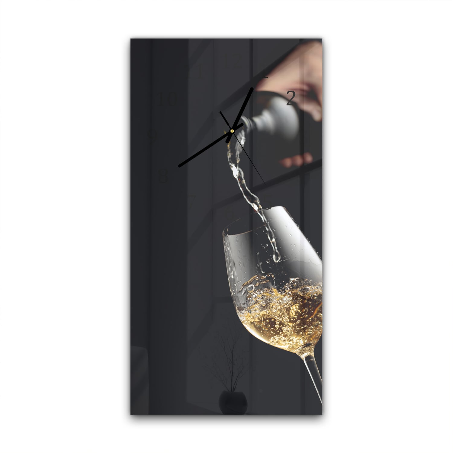 Wanduhr 30x60 - Weißwein