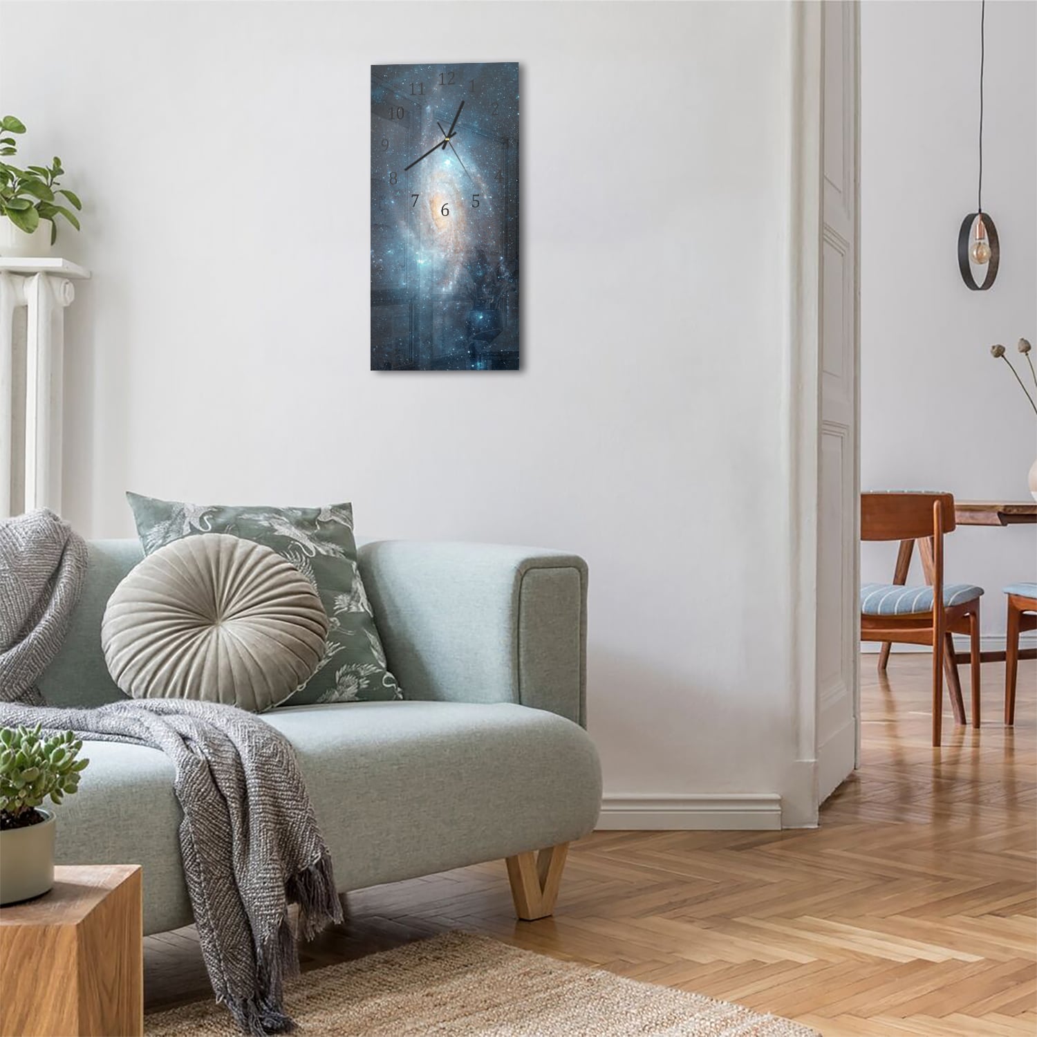 Wanduhr 30x60 - Spiralgalaxie