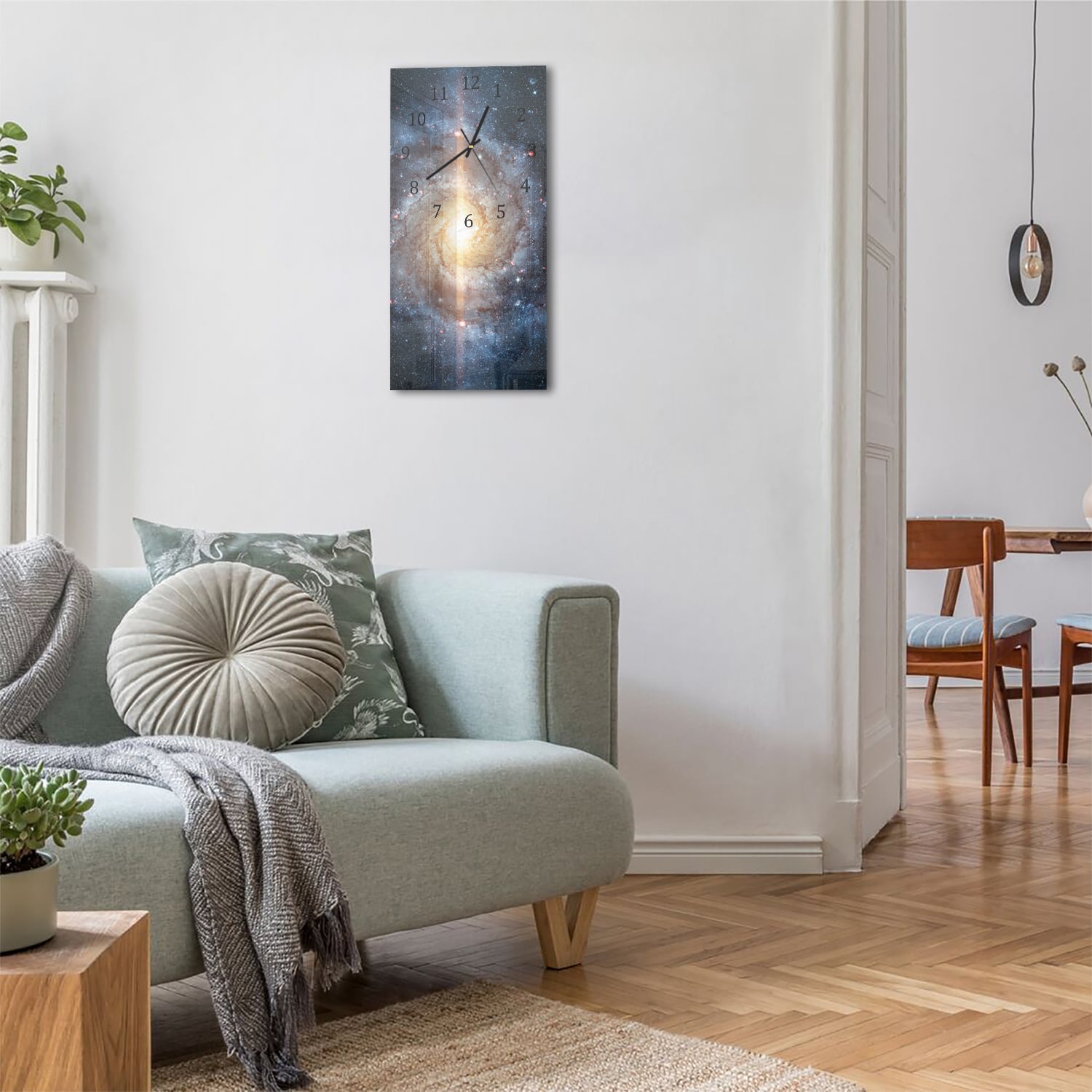 Wanduhr 30x60 - Nebel zwischen den Sternen