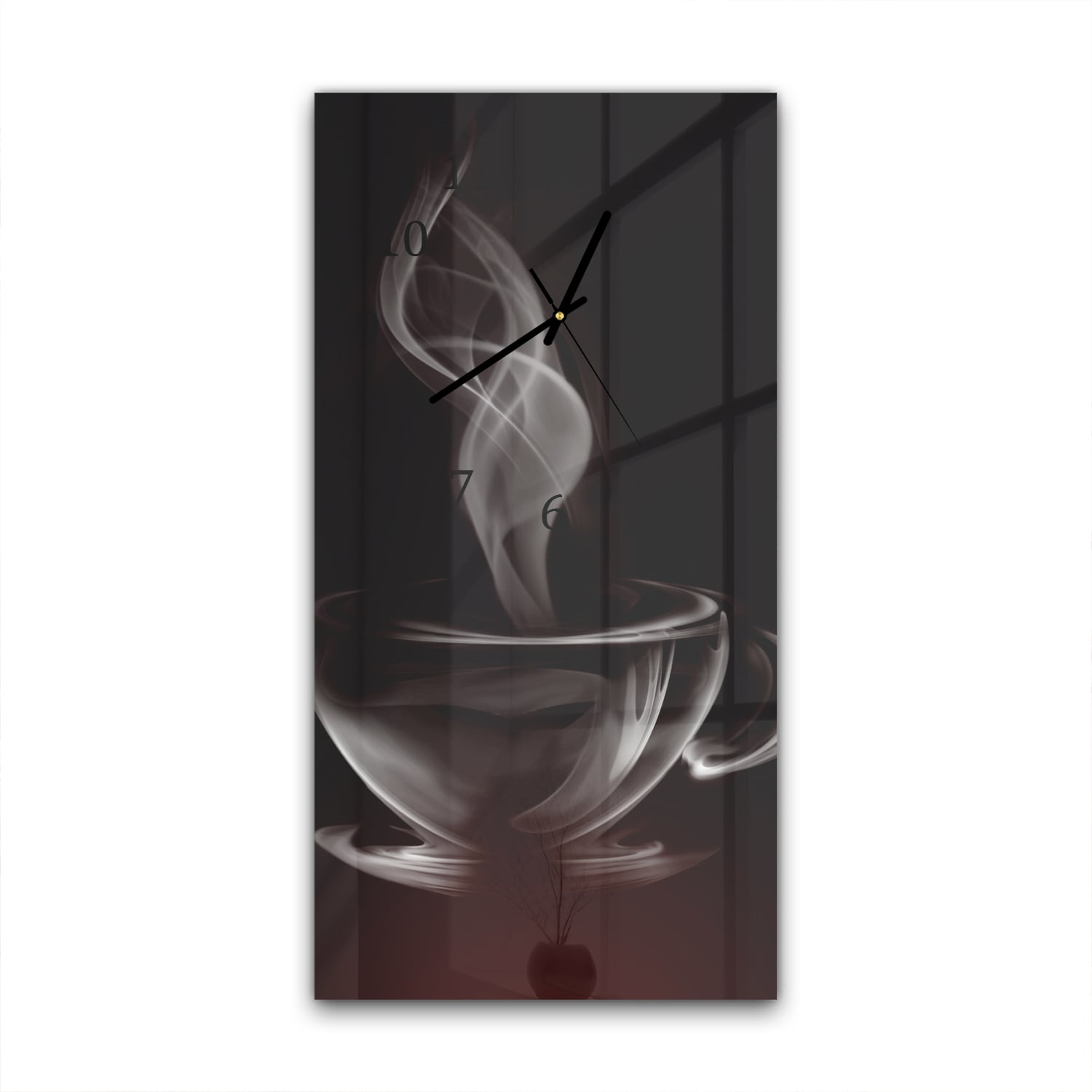 Wanduhr 30x60 - Heiße Kaffee-Illustration