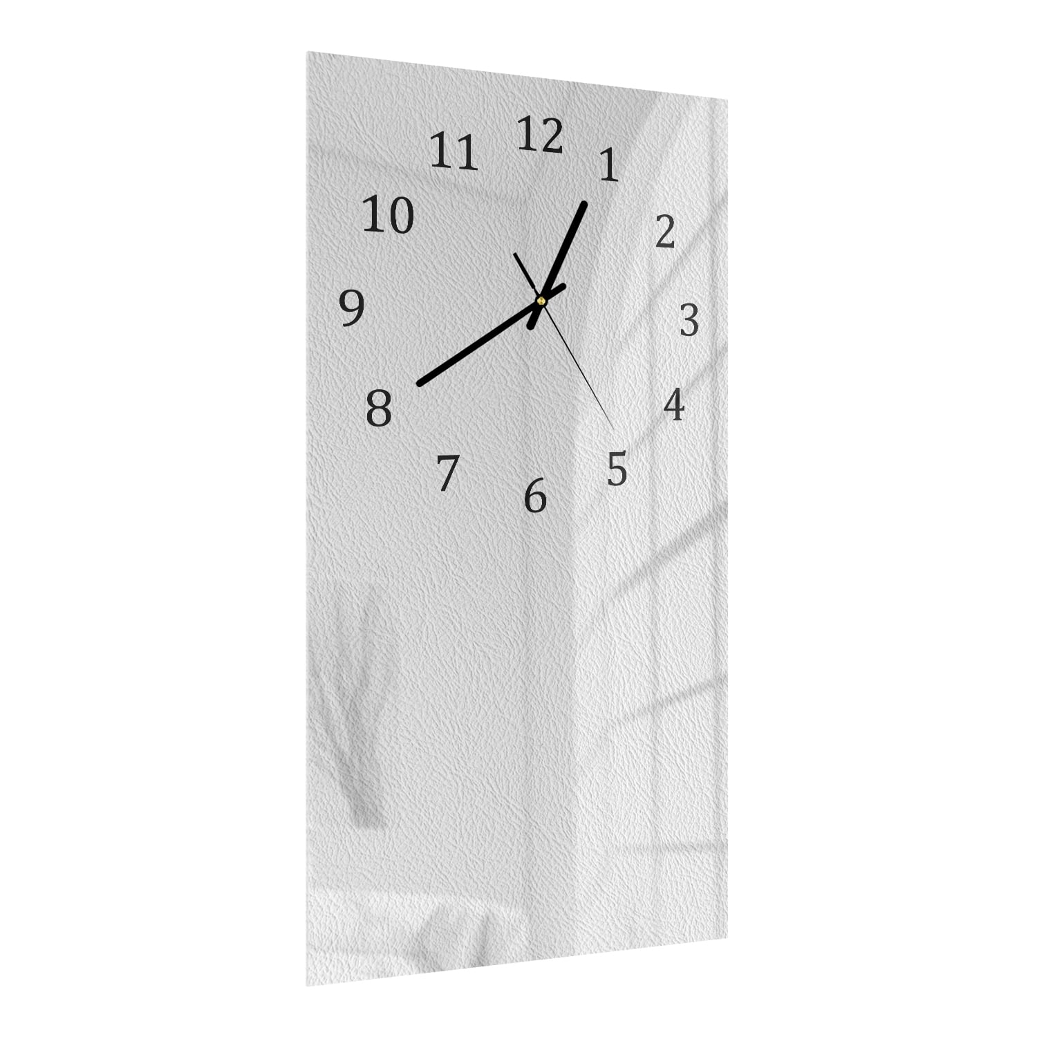 Wanduhr 30x60 - Weißes Leder