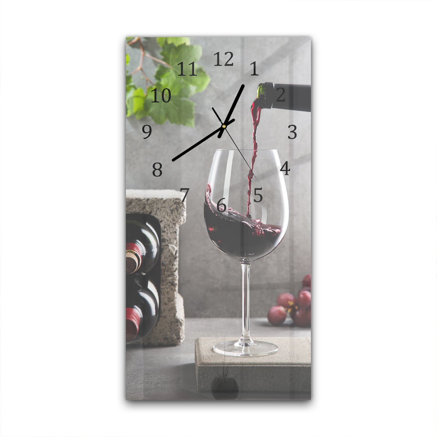 Wanduhr 30x60 - Wein einschenken