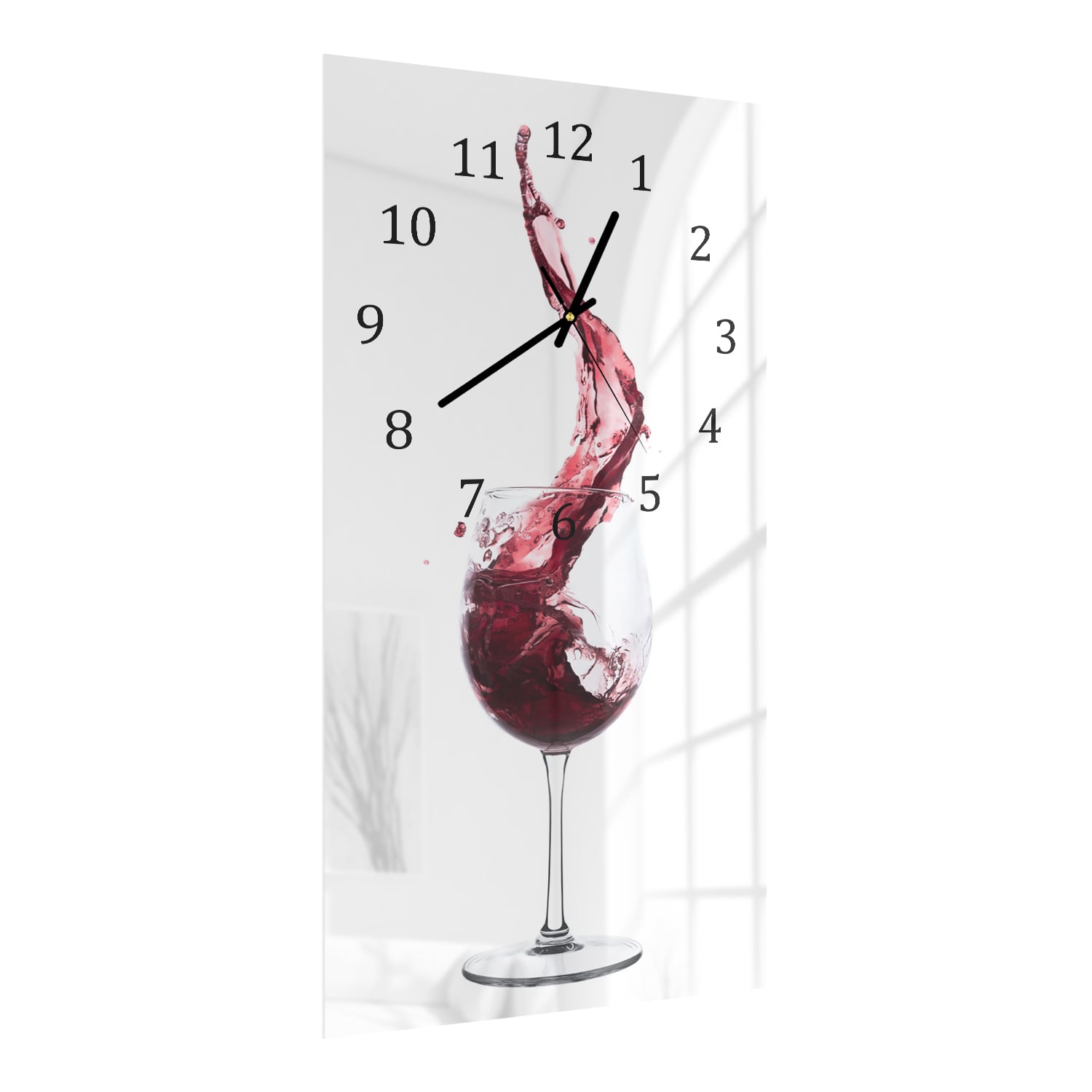 Wanduhr 30x60 - Tanzender Rotwein
