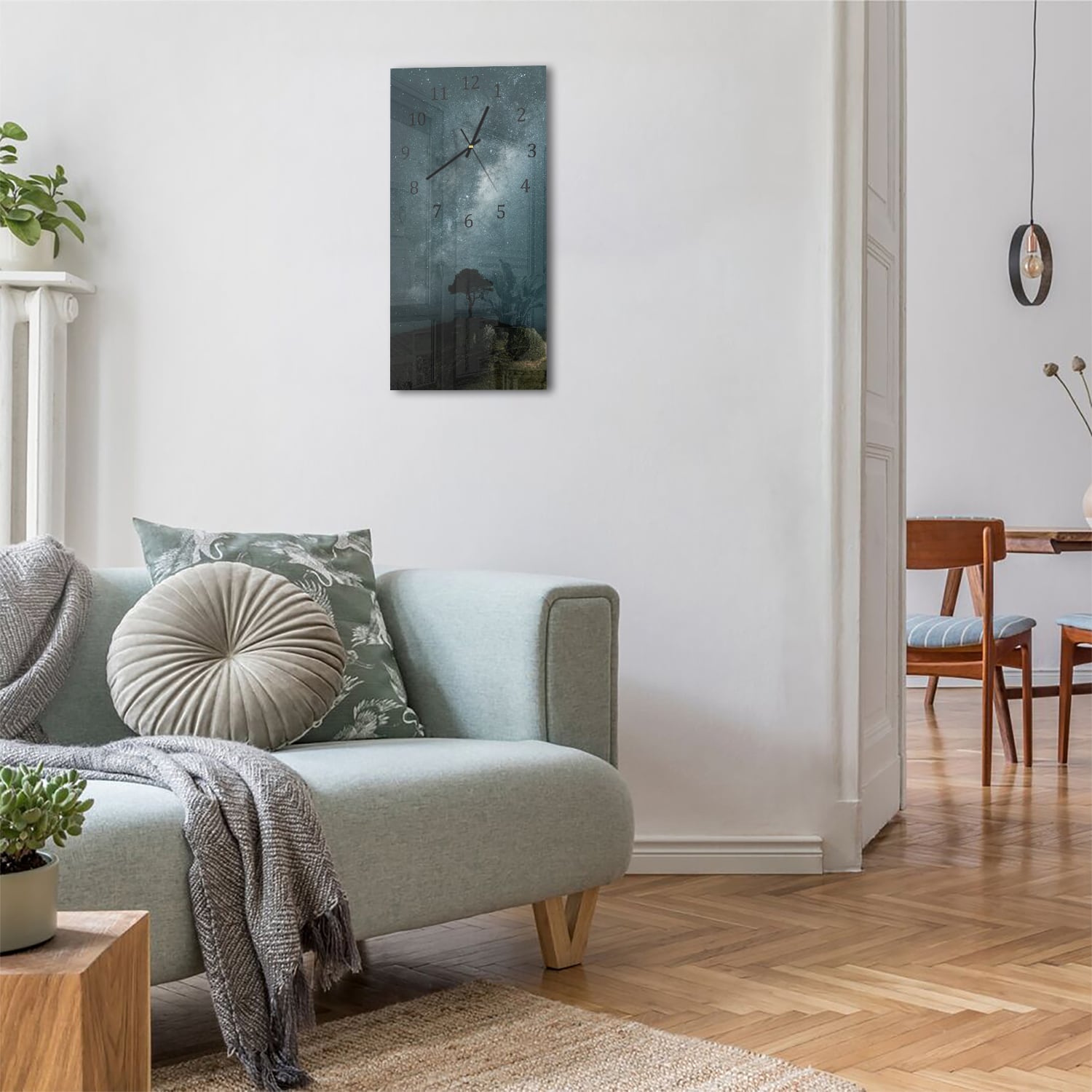 Wanduhr 30x60 - Blick auf die Milchstraße