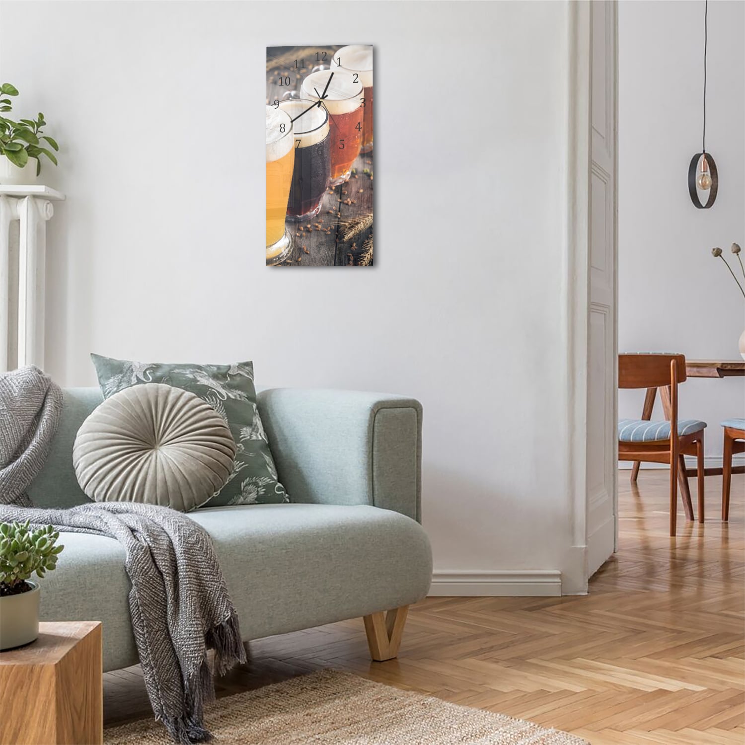 Wanduhr 30x60 - Bunte Biersorten