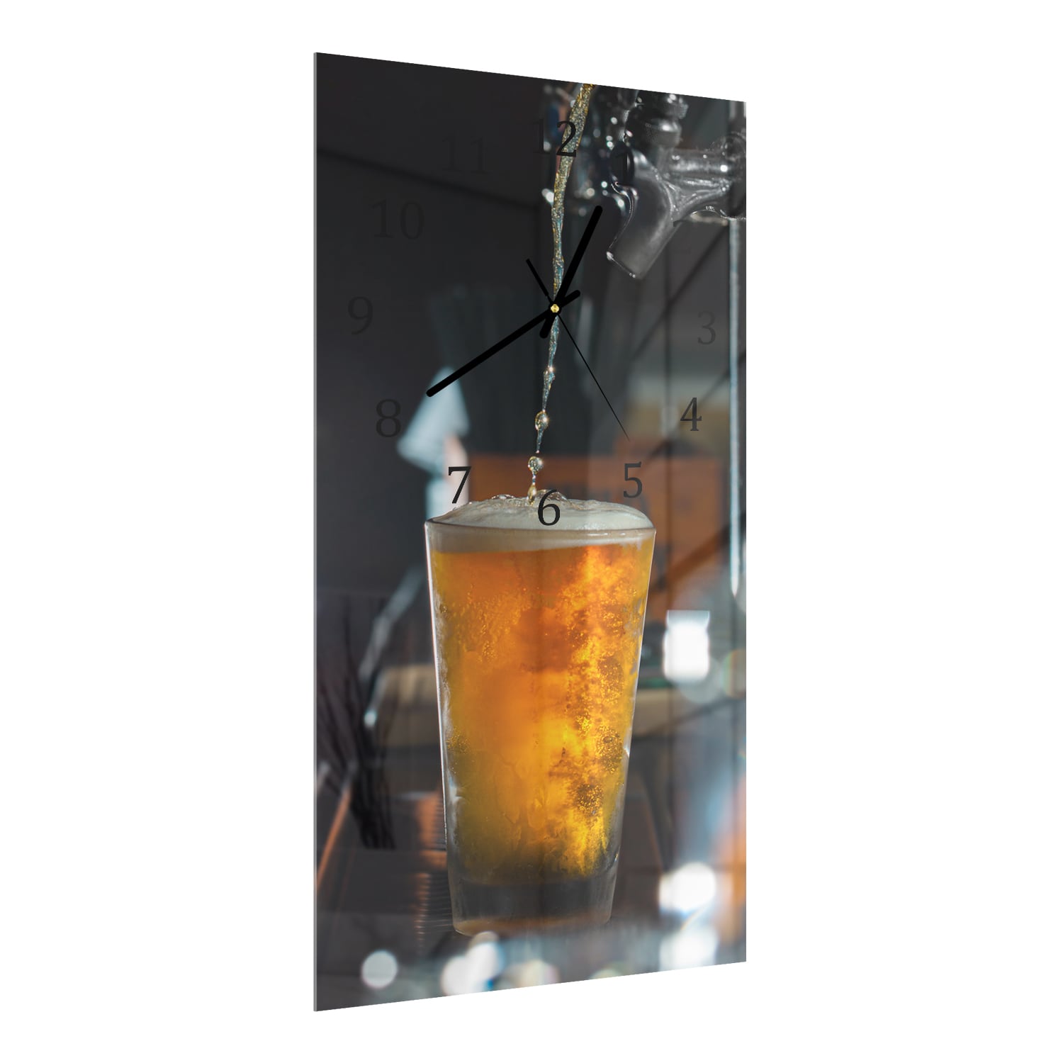 Wanduhr 30x60 - Frisch gezapftes Bier