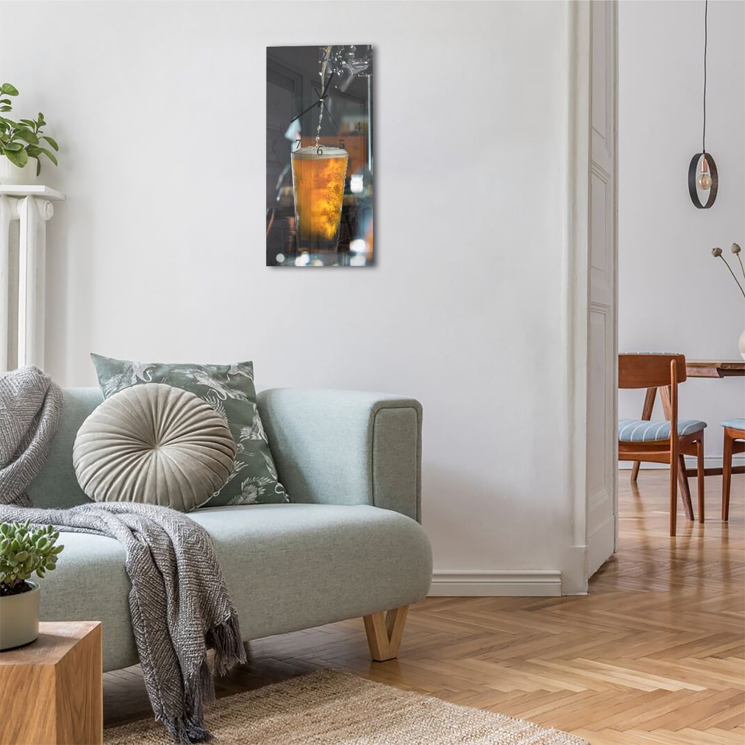 Wanduhr 30x60 - Frisch gezapftes Bier