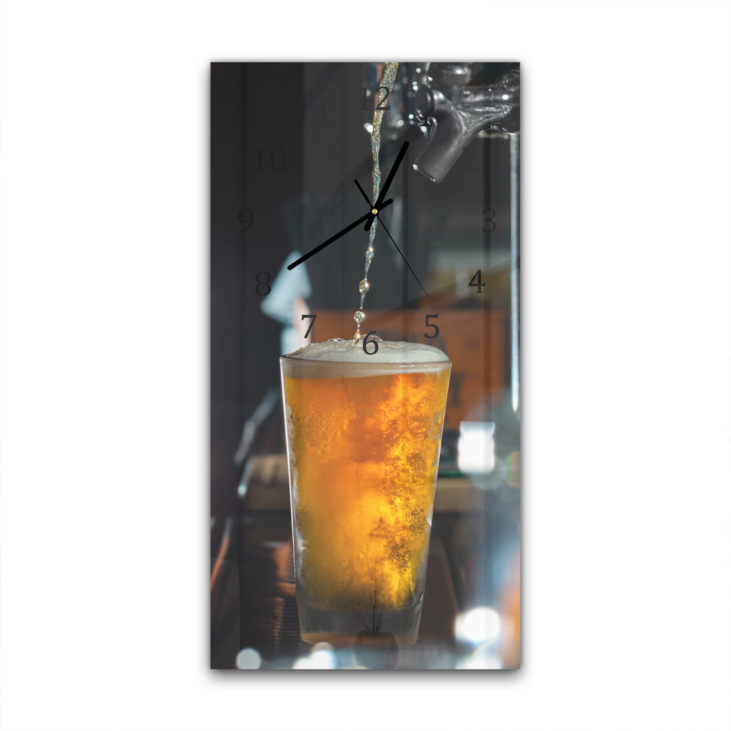 Wanduhr 30x60 - Frisch gezapftes Bier