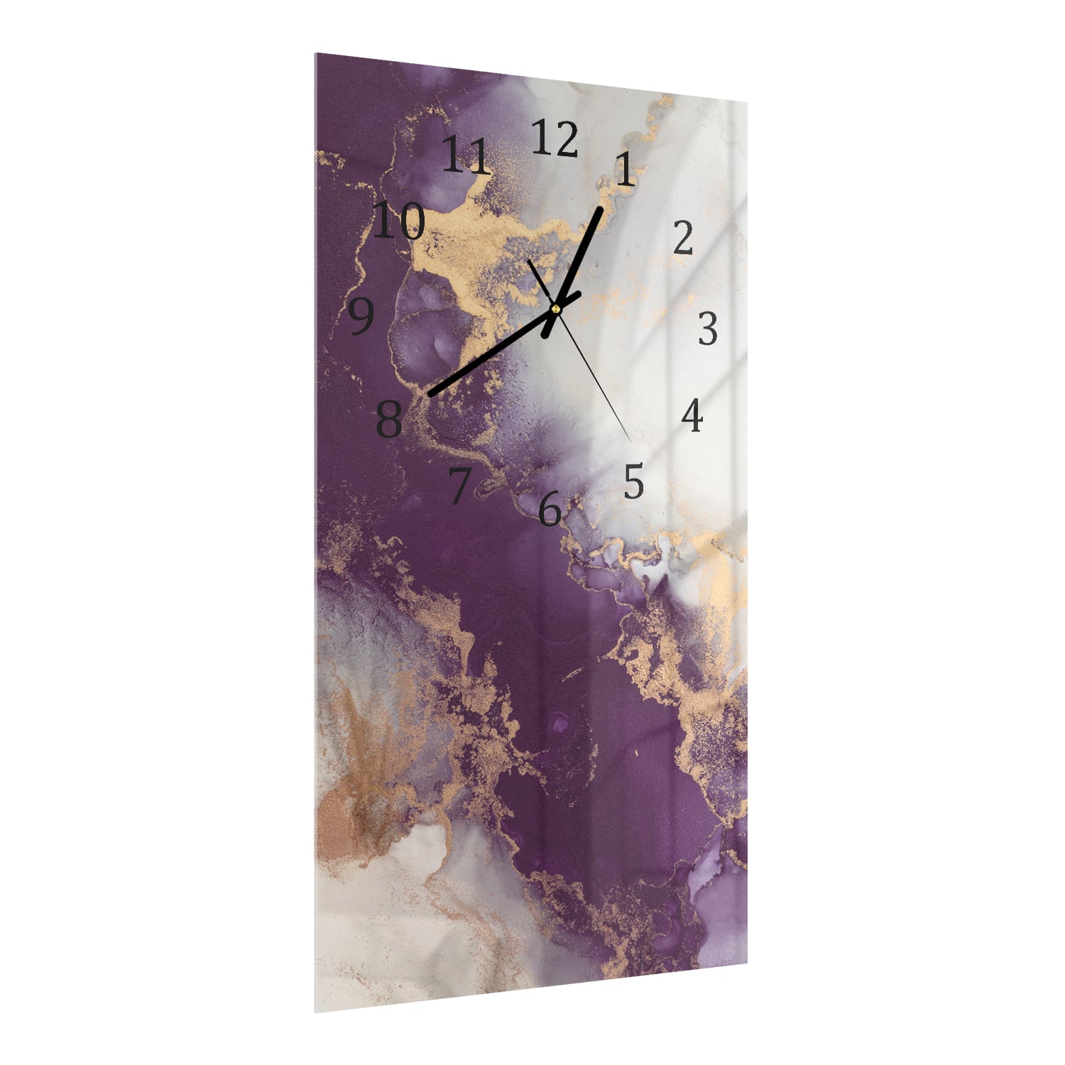 Wanduhr 30x60 - Luxuriöser Rot-Gold-Marmor