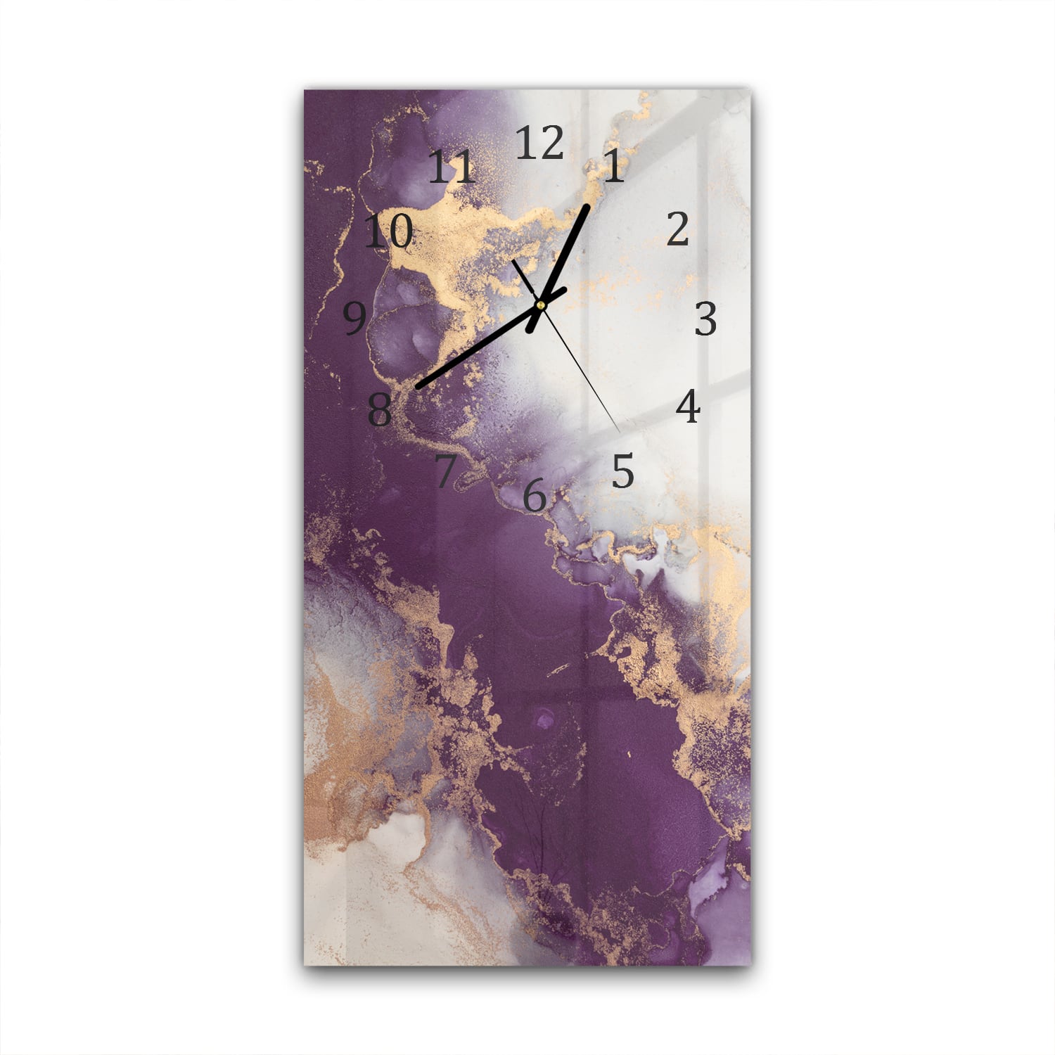 Wanduhr 30x60 - Luxuriöser Rot-Gold-Marmor