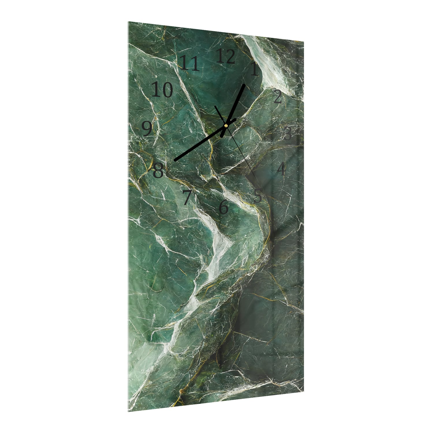 Wanduhr 30x60 - Grüner Luxus-Marmor