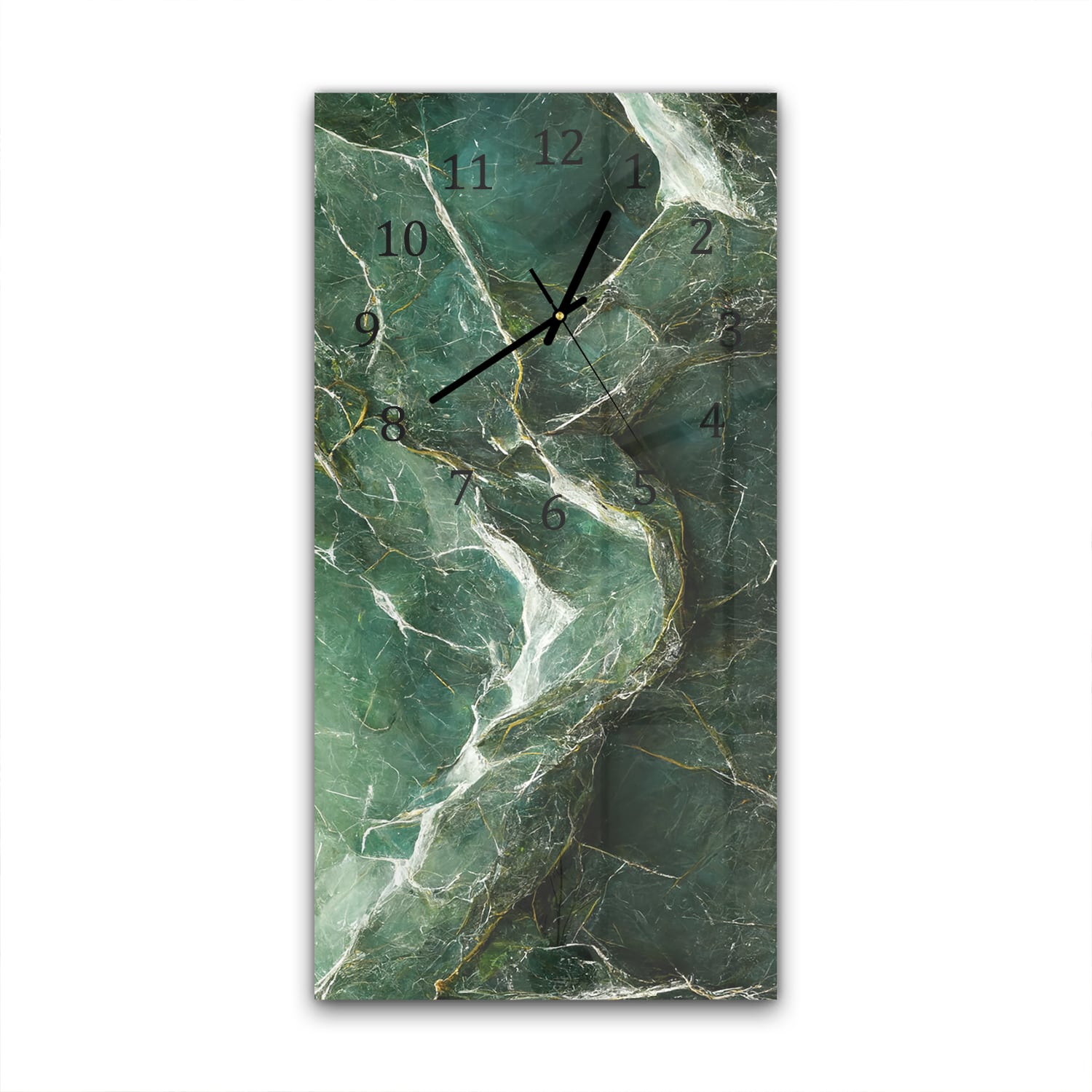Wanduhr 30x60 - Grüner Luxus-Marmor