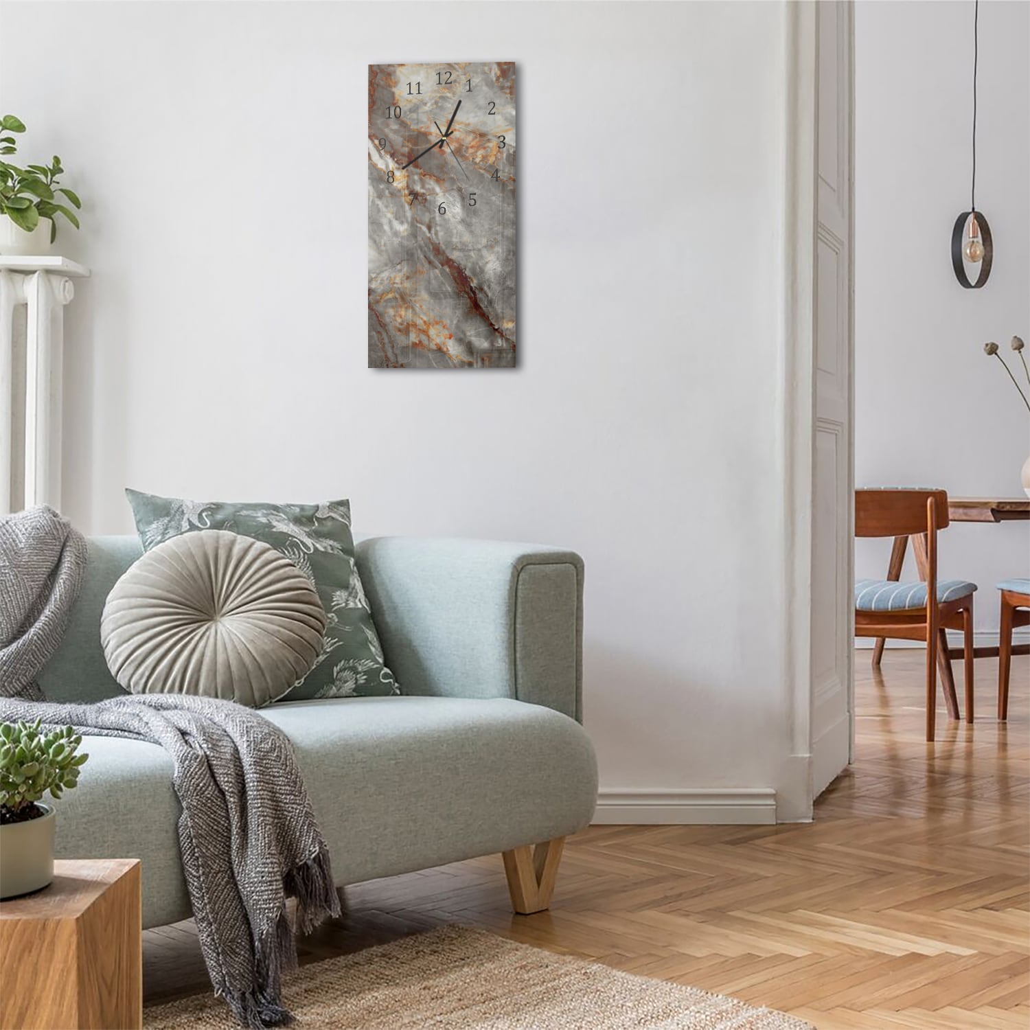 Wanduhr 30x60 - Rotrost-Marmor