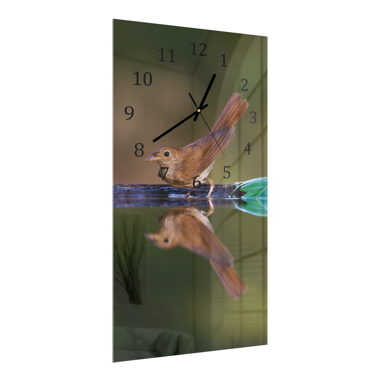 Wanduhr 30x60 - Nachtigall