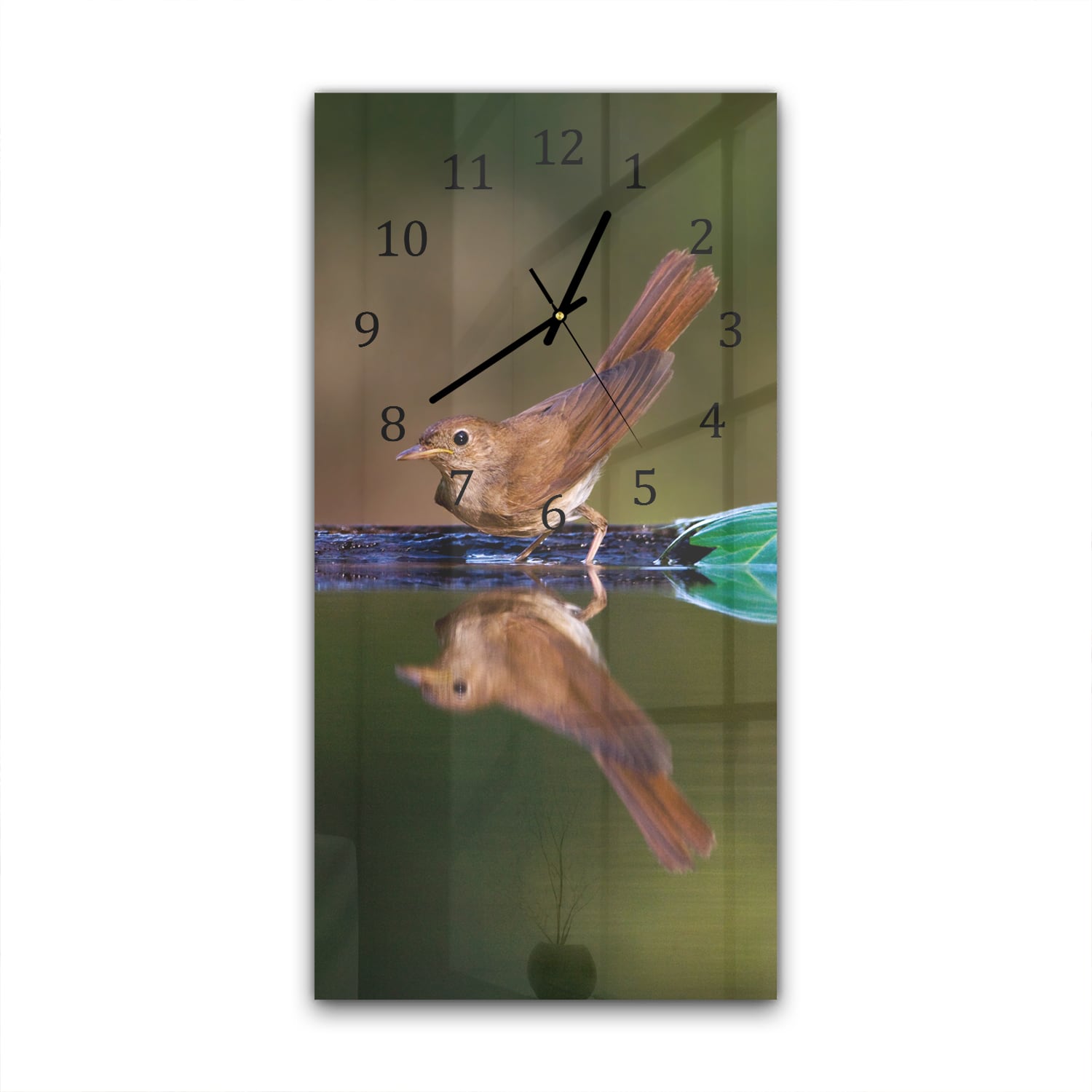 Wanduhr 30x60 - Nachtigall