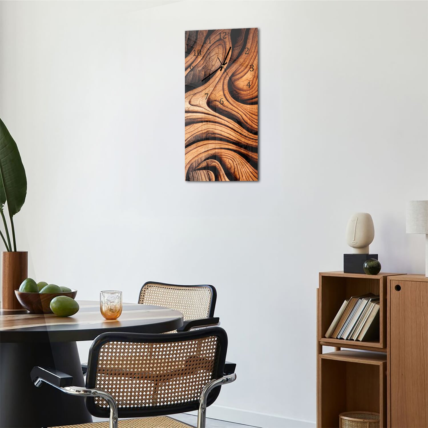 Wanduhr 30x60 - Abstrakte Holztextur