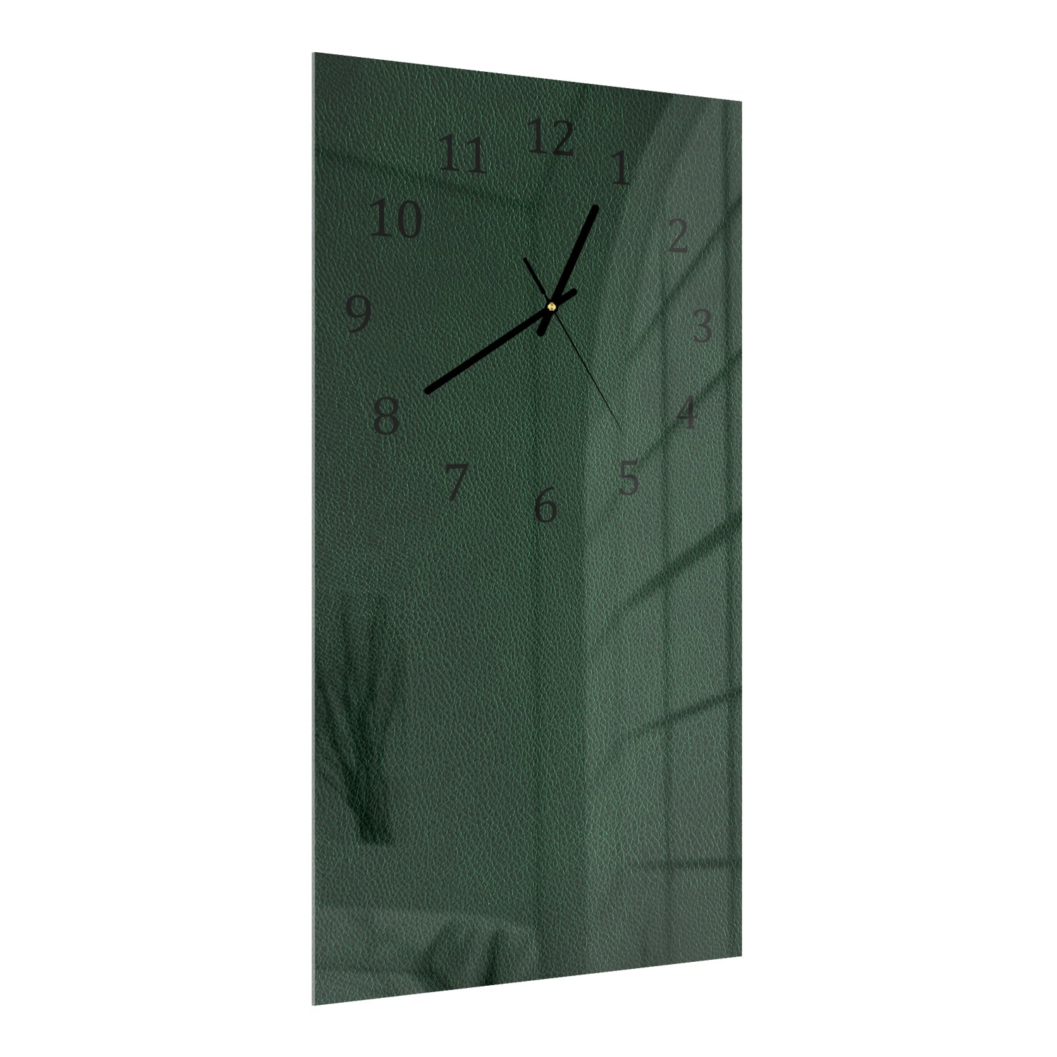 Wanduhr 30x60 - Dunkelgrünes Leder
