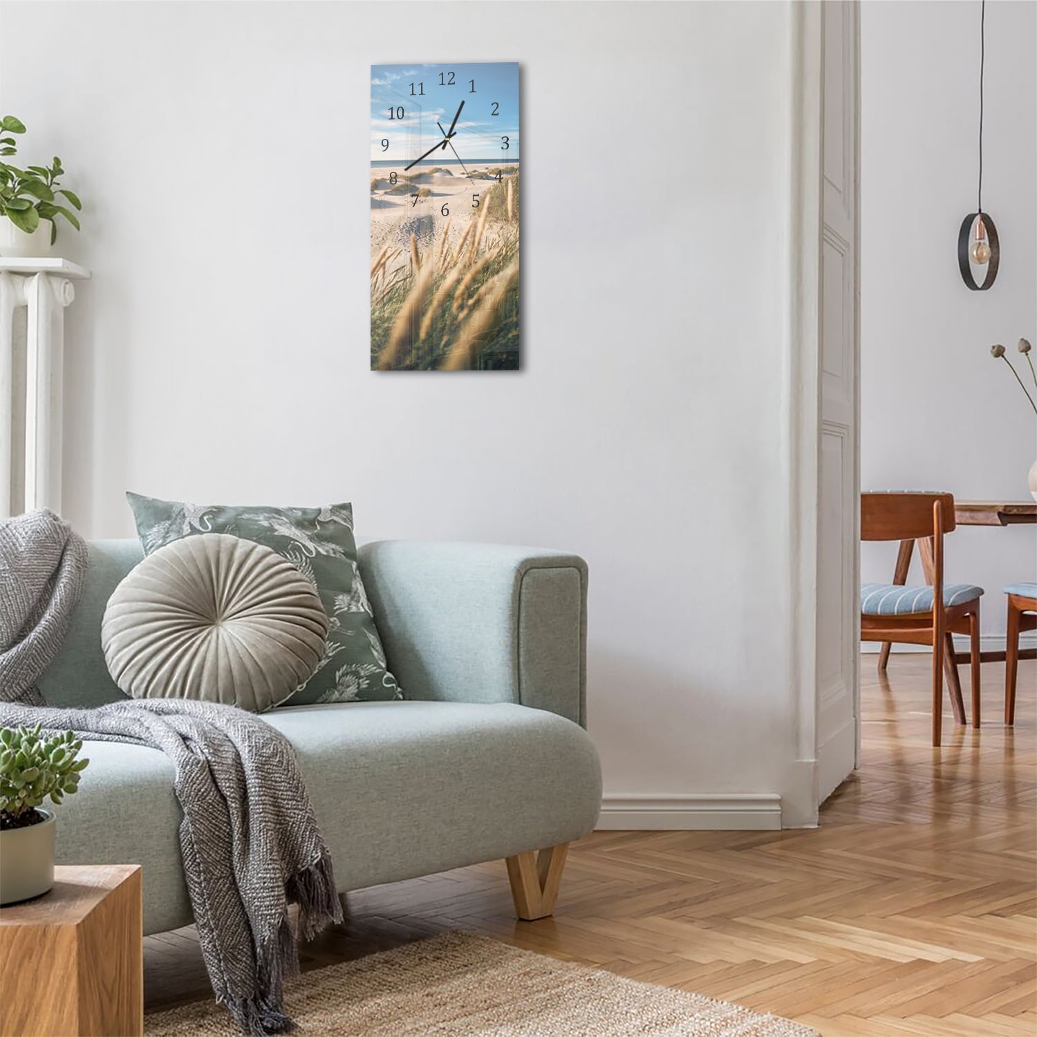 Wanduhr 30x60 - Dünen in Dänemark