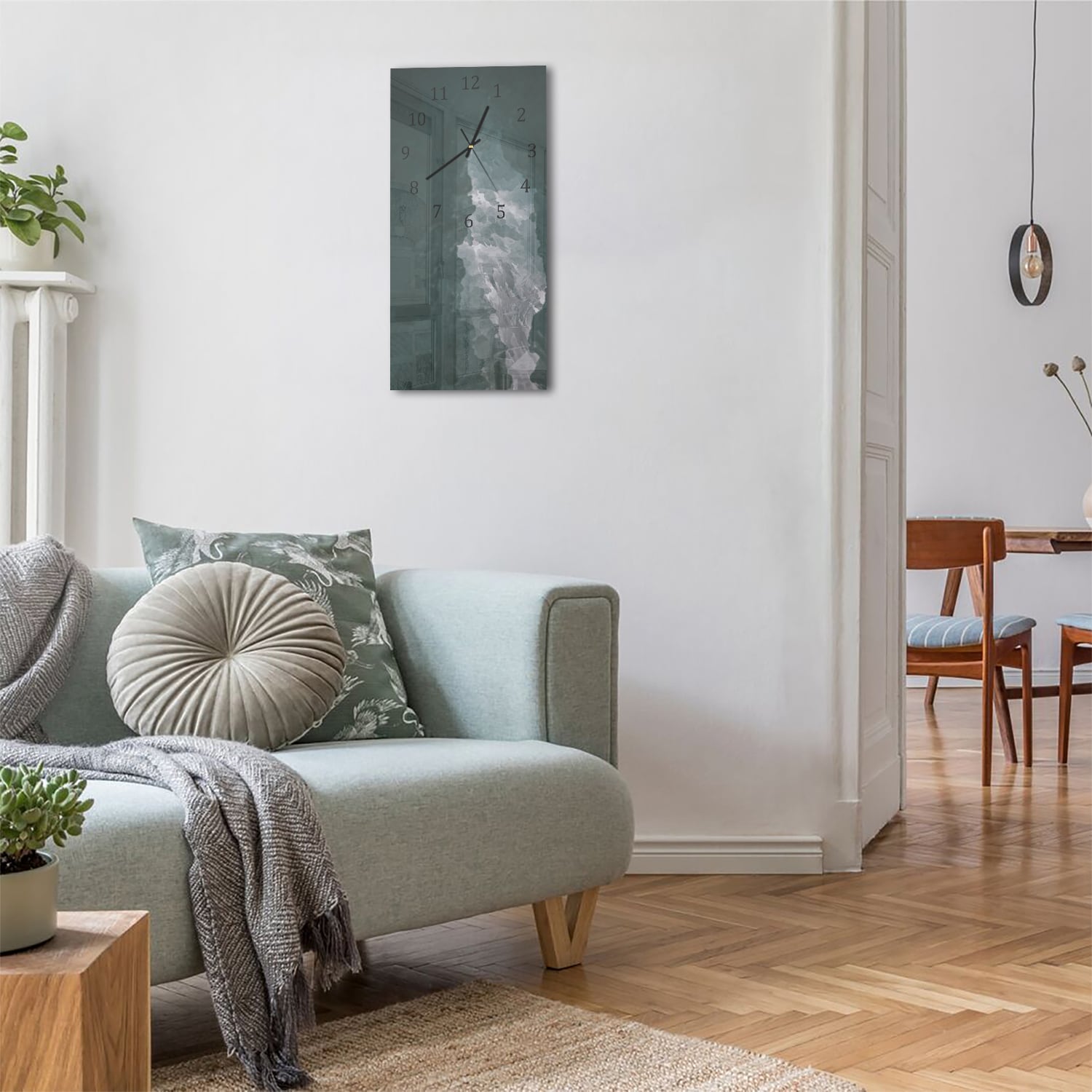 Wanduhr 30x60 - Natürliche Eishöhle