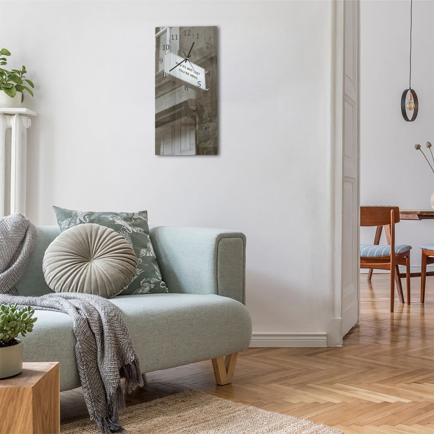 Wanduhr 30x60 - Sei optimistisch