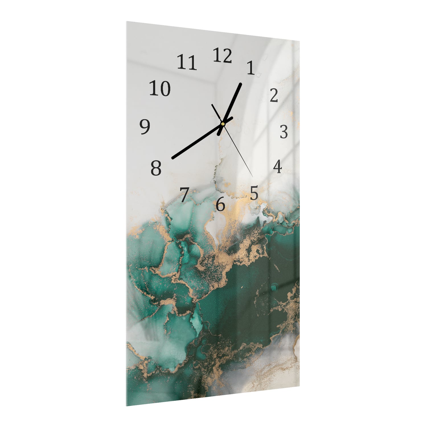 Wanduhr 30x60 - Luxuriöser grüner Marmor