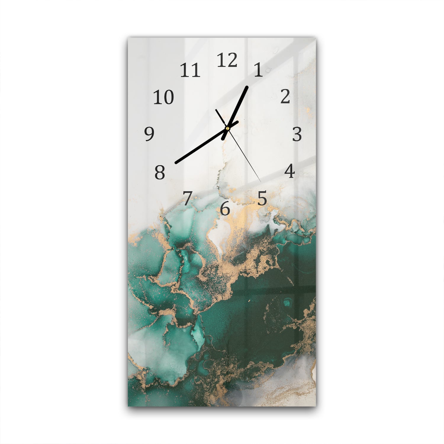 Wanduhr 30x60 - Luxuriöser grüner Marmor