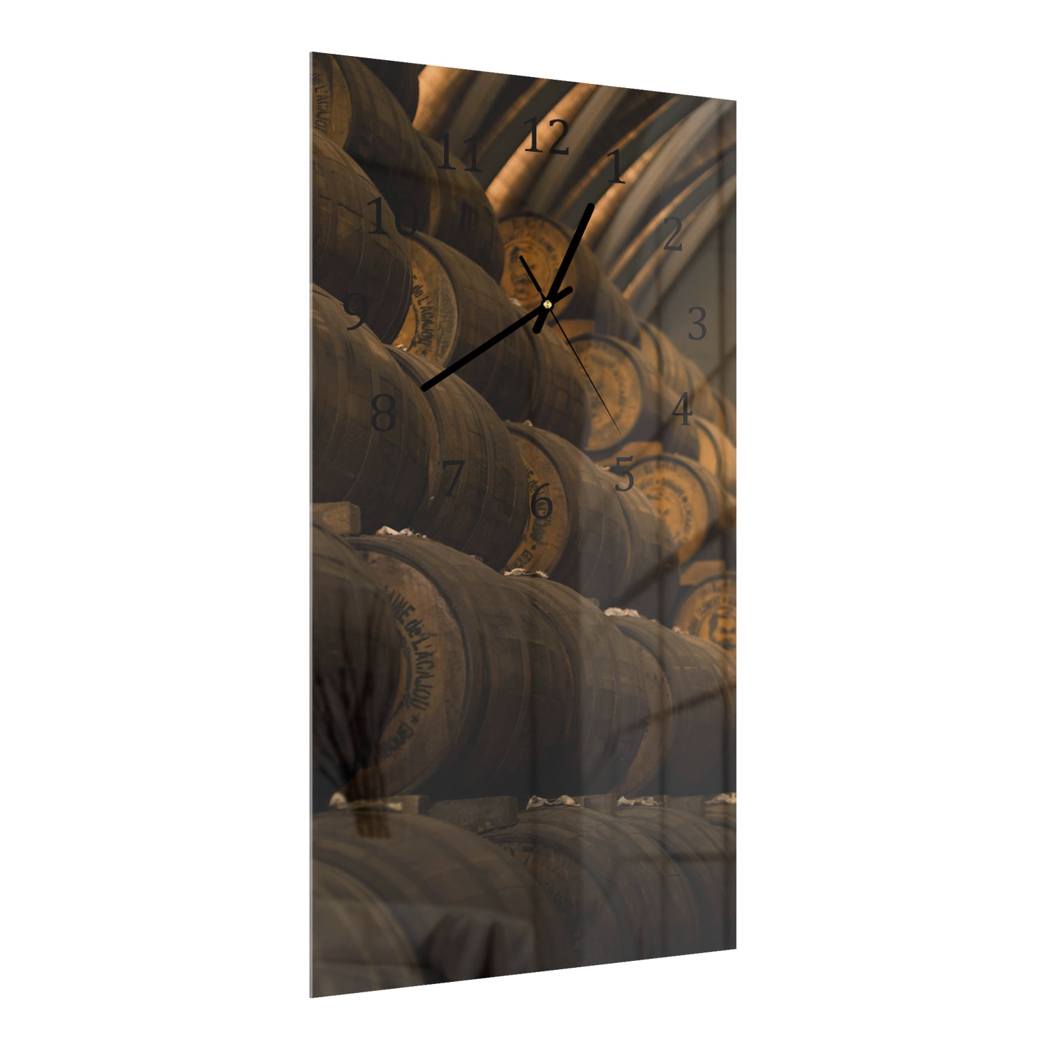 Wanduhr 30x60 - Weinfässer