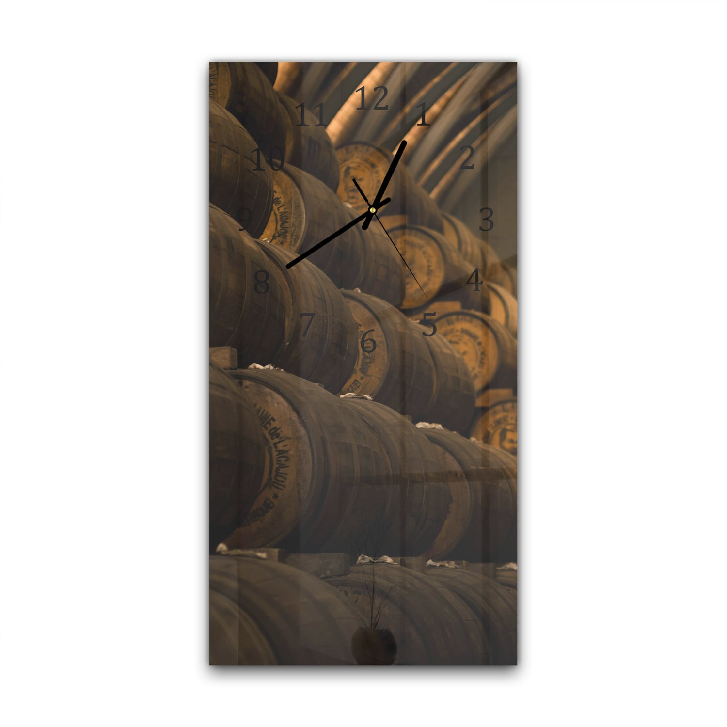 Wanduhr 30x60 - Weinfässer