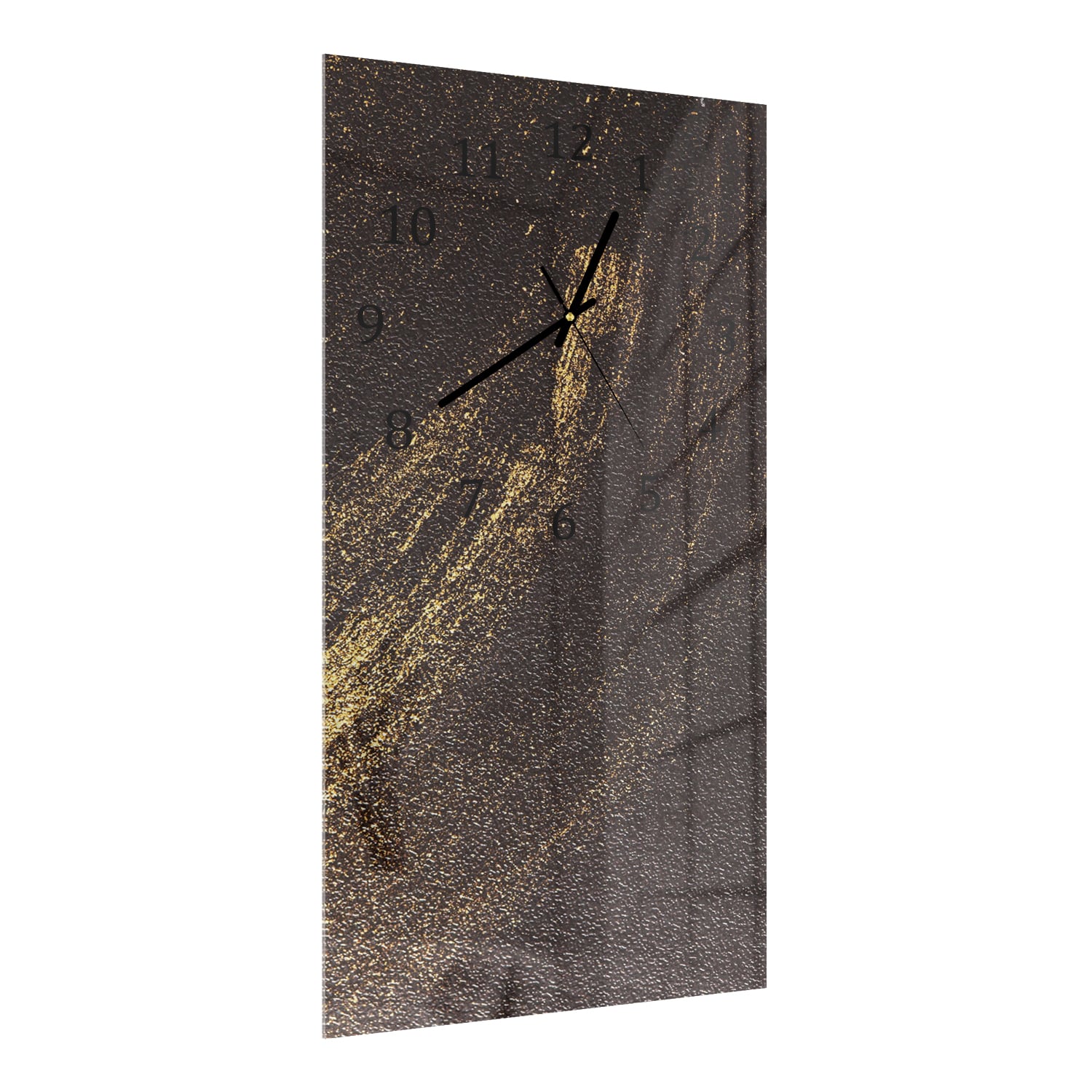 Wanduhr 30x60 - Goldener Glitzerschwung