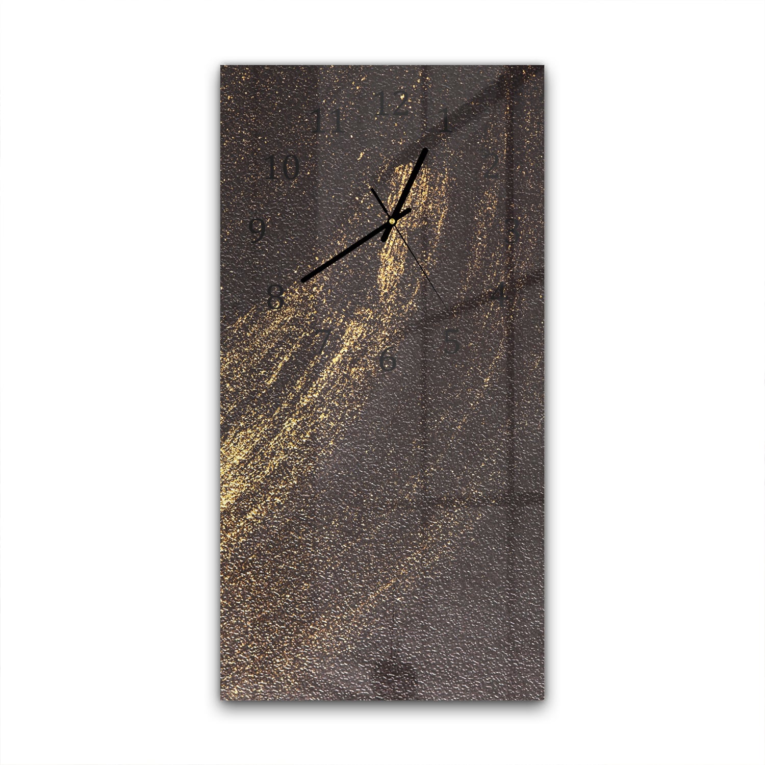 Wanduhr 30x60 - Goldener Glitzerschwung