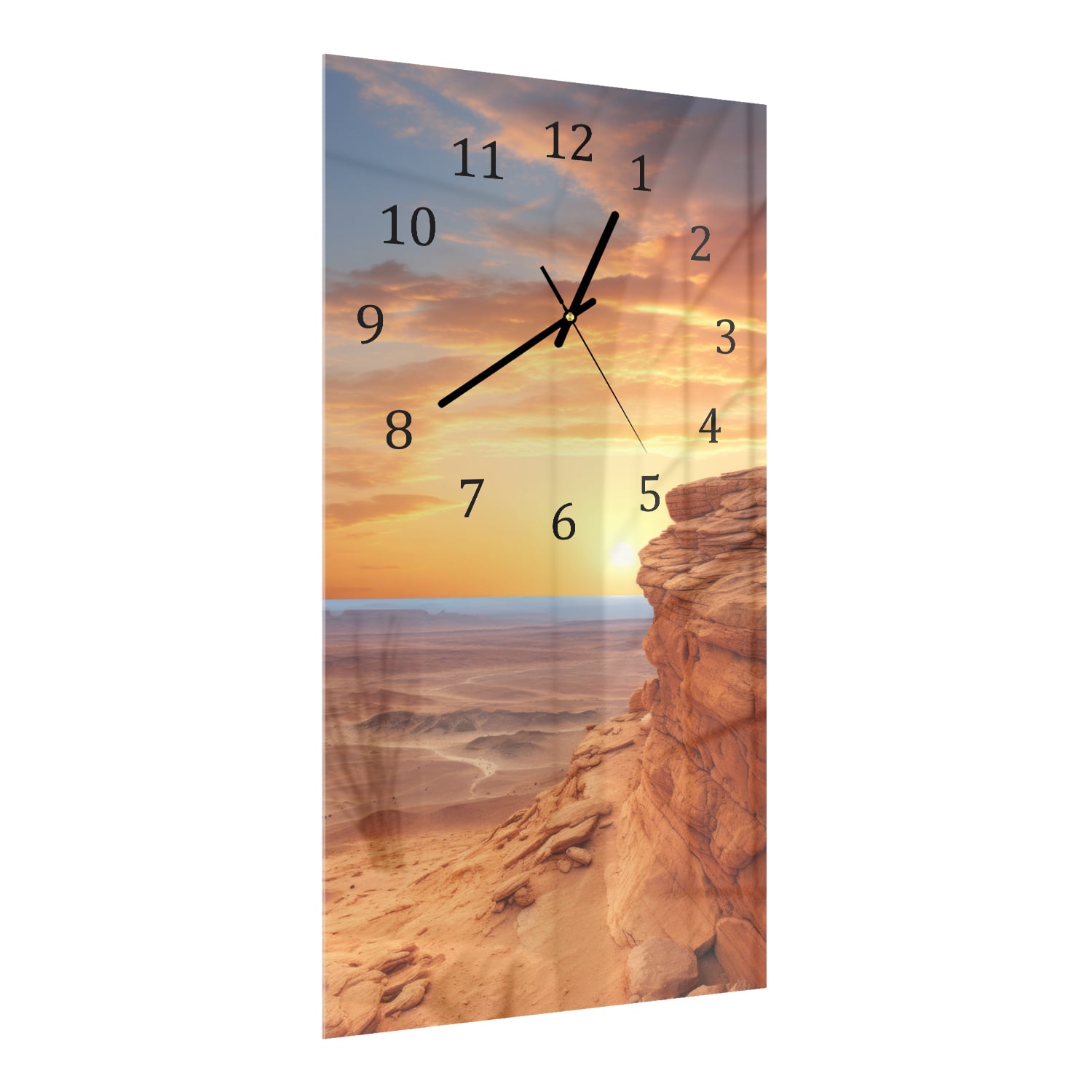 Wanduhr 30x60 - Wüstenlandschaft