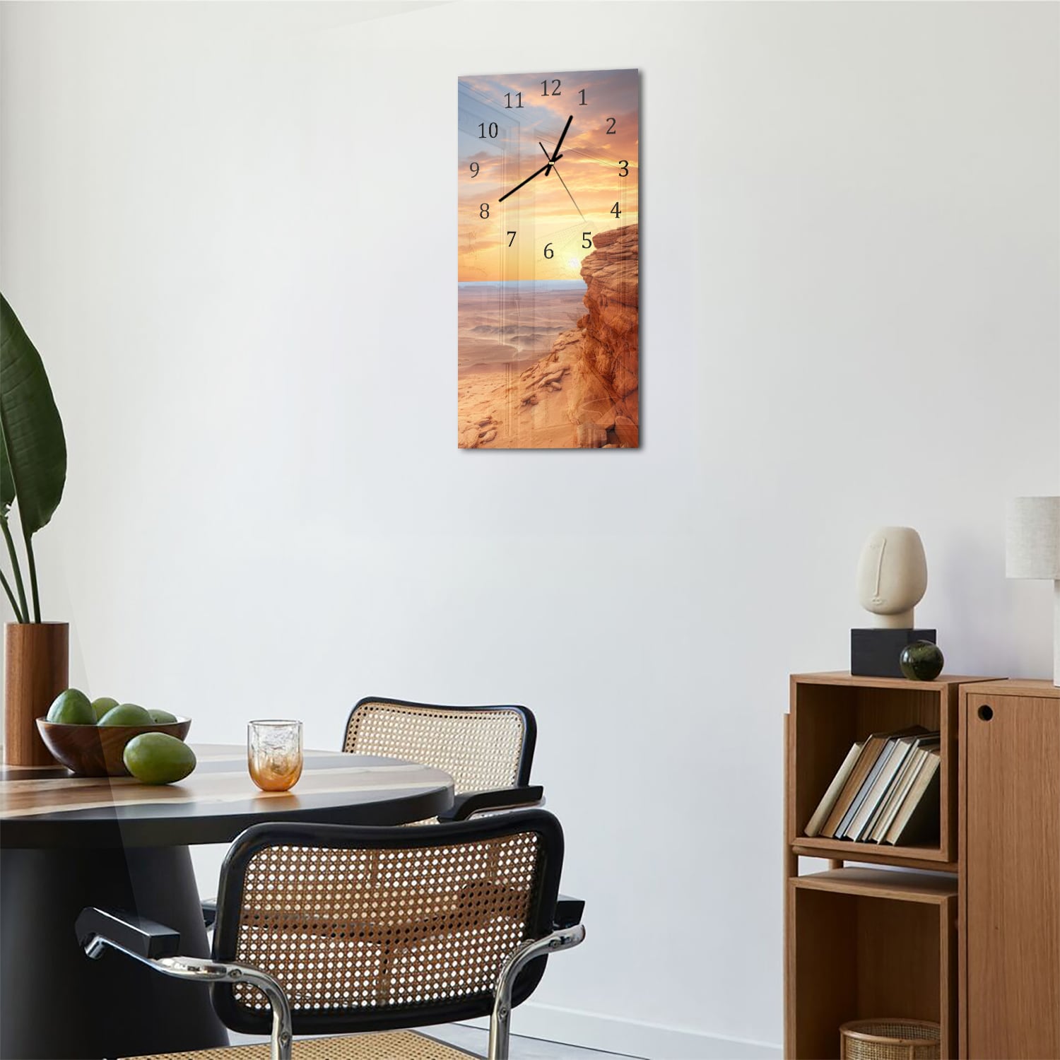 Wanduhr 30x60 - Wüstenlandschaft