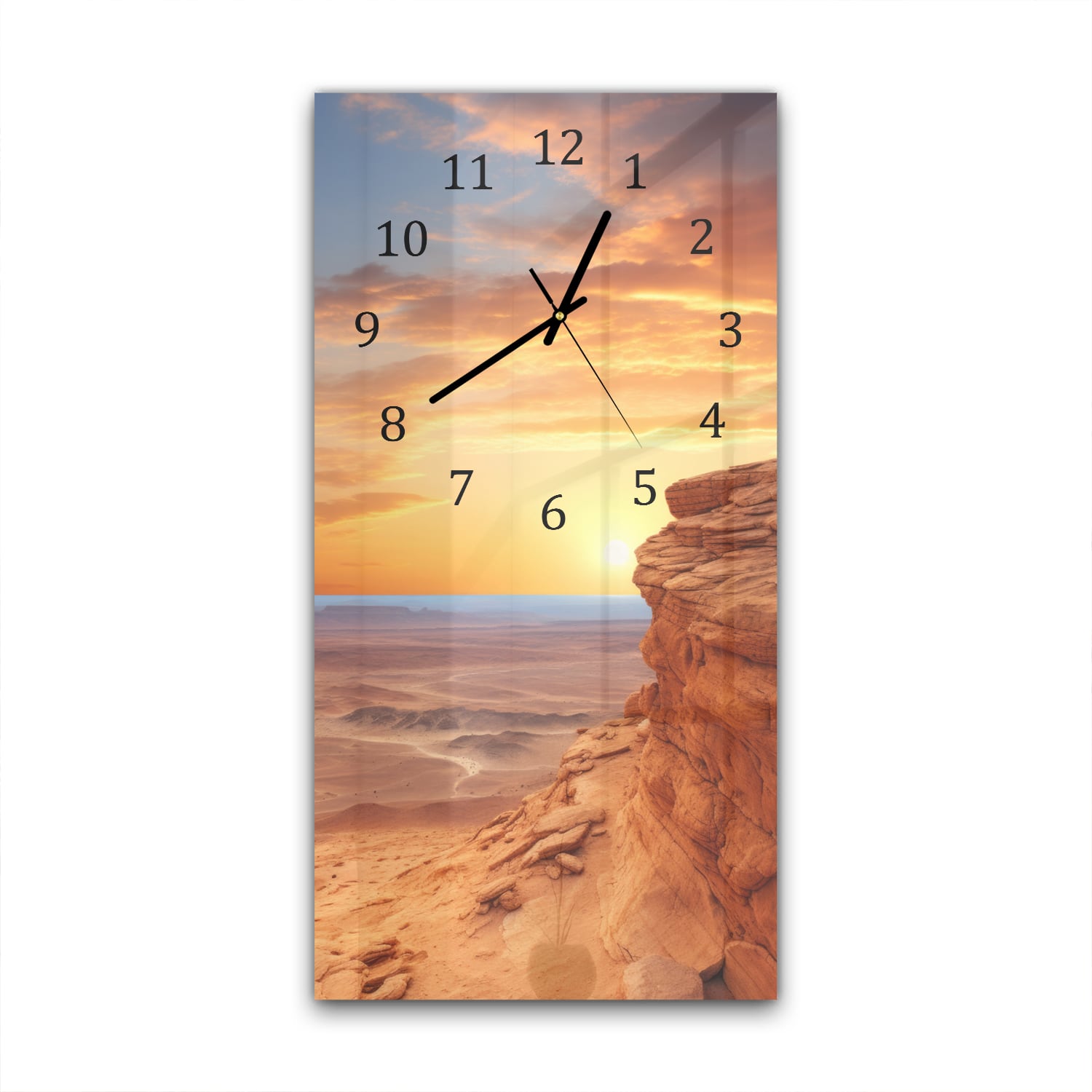 Wanduhr 30x60 - Wüstenlandschaft