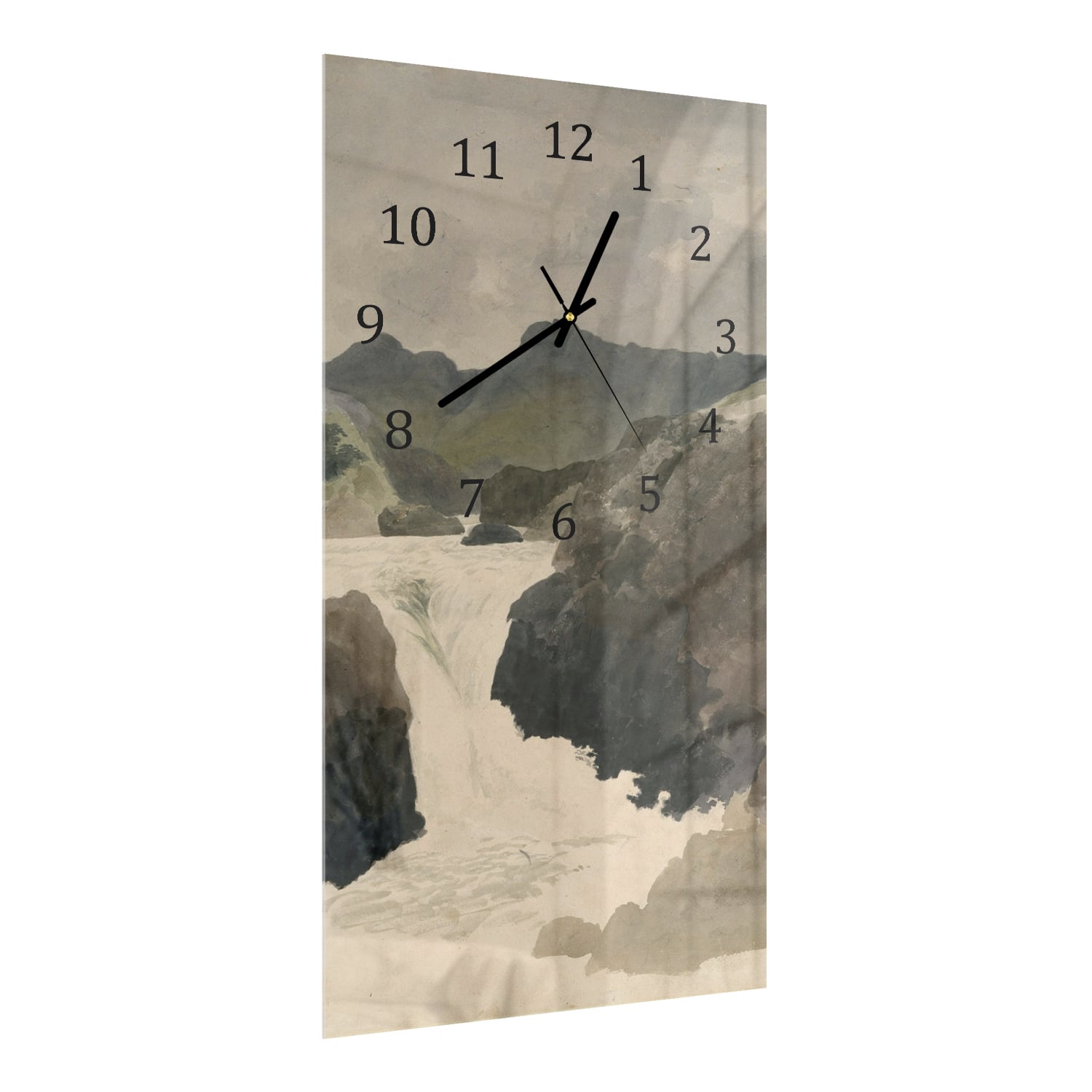 Wanduhr 30x60 - Aquarellmalerei Fluss